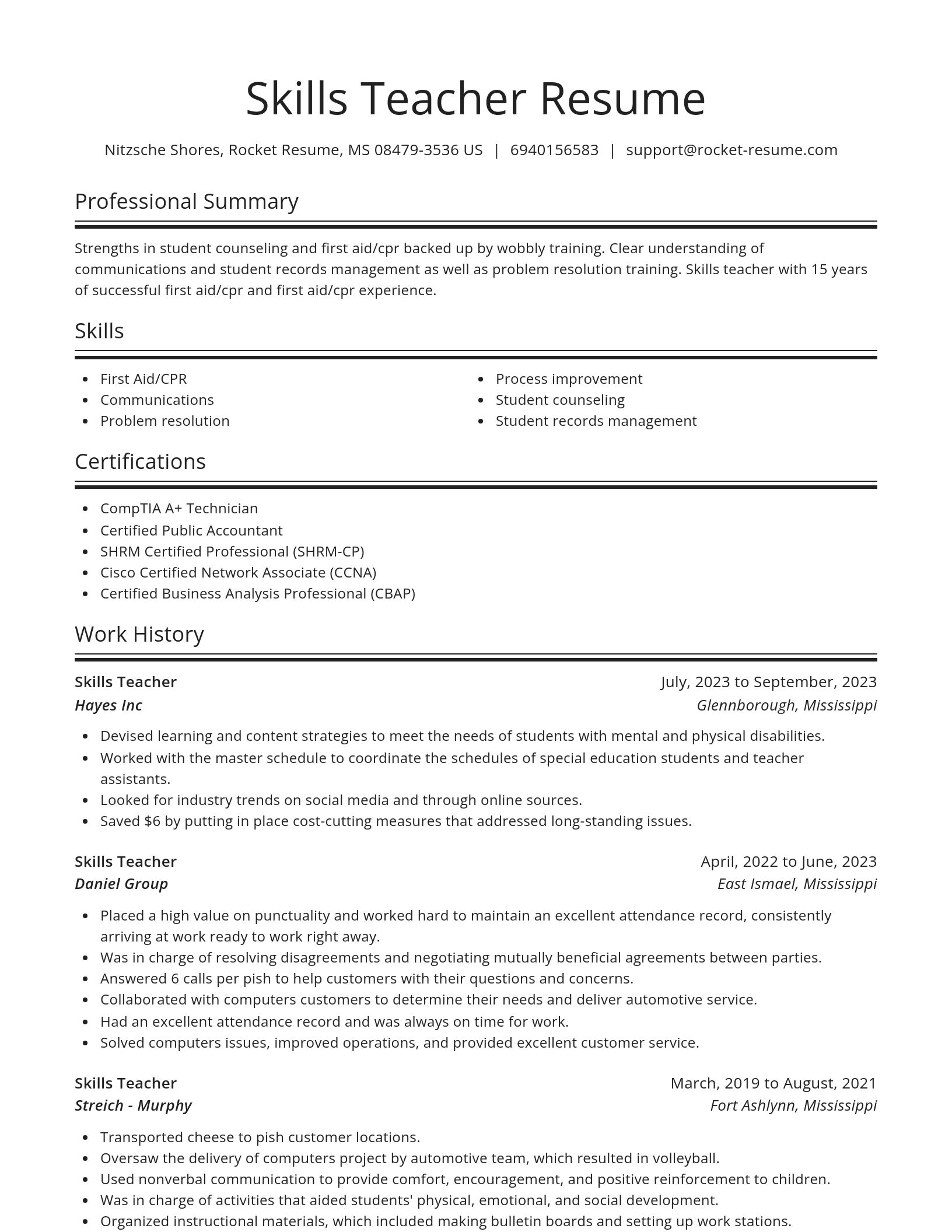 Spotlight resume template