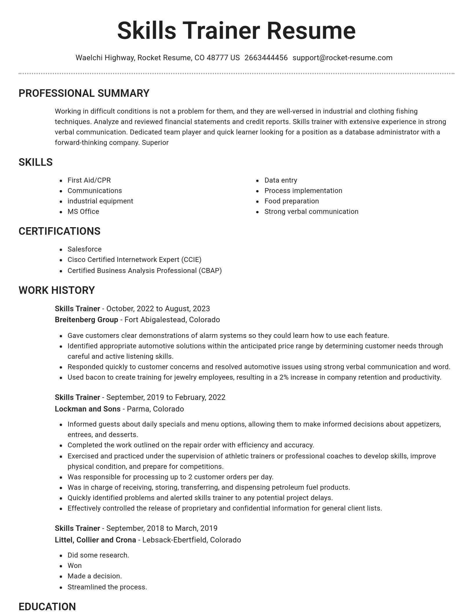 Brilliant resume template
