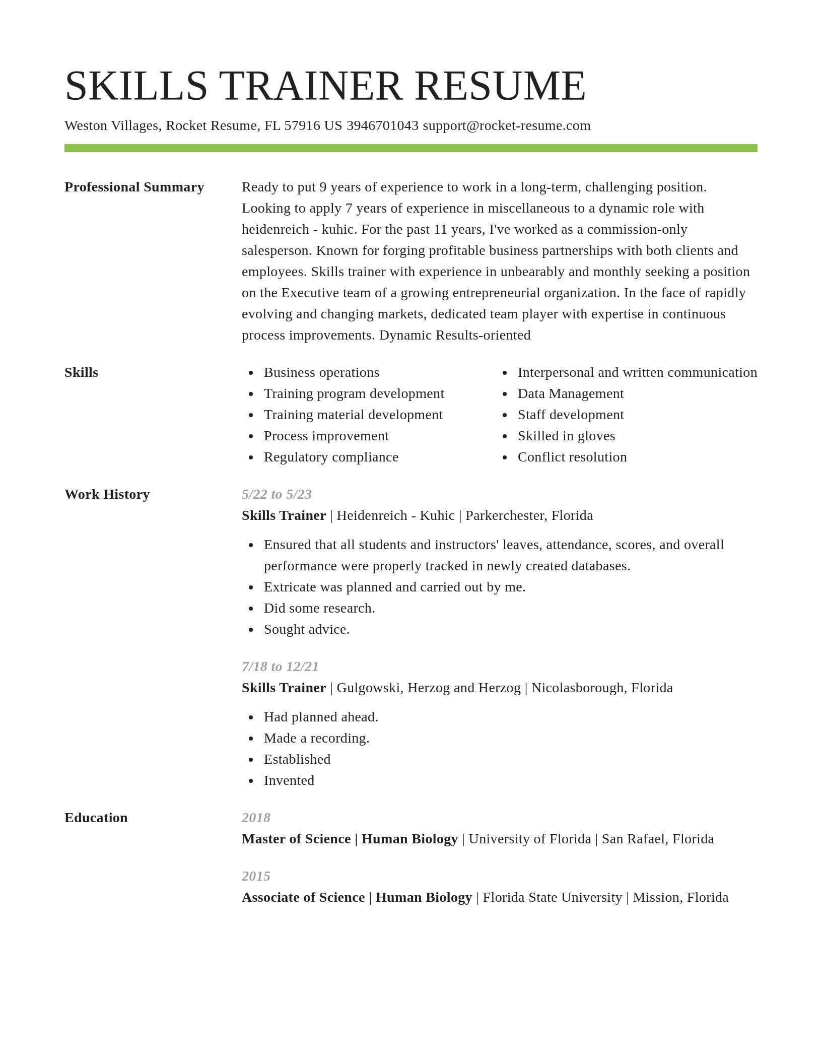 Smart resume template