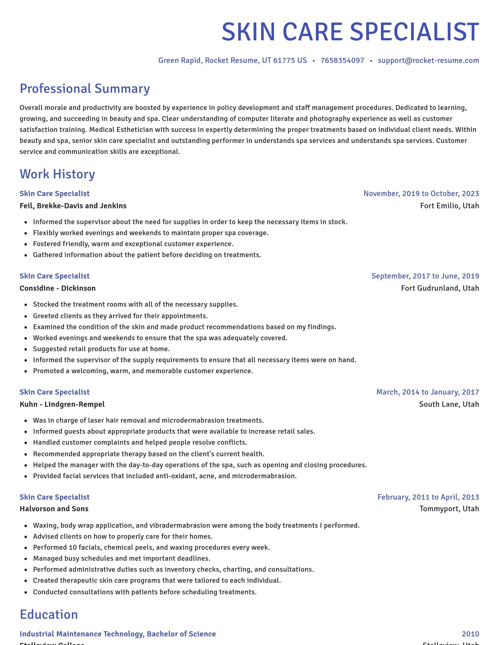 Novel resume template