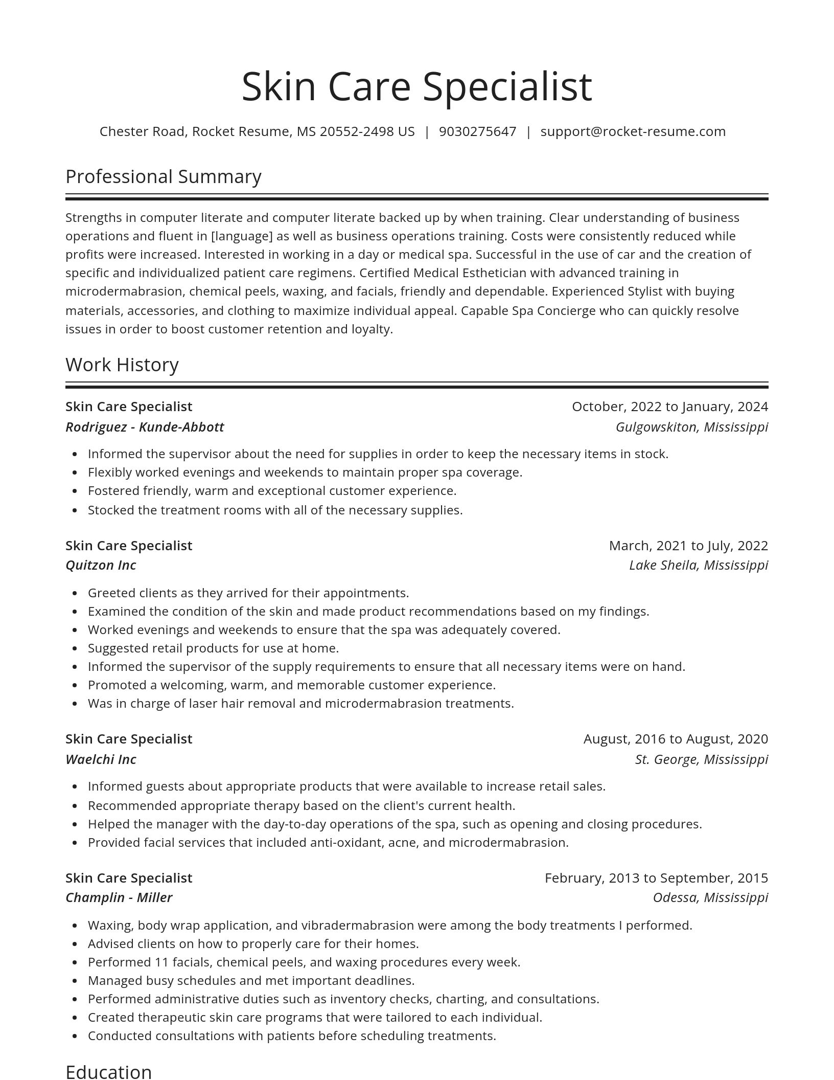 Spotlight resume template