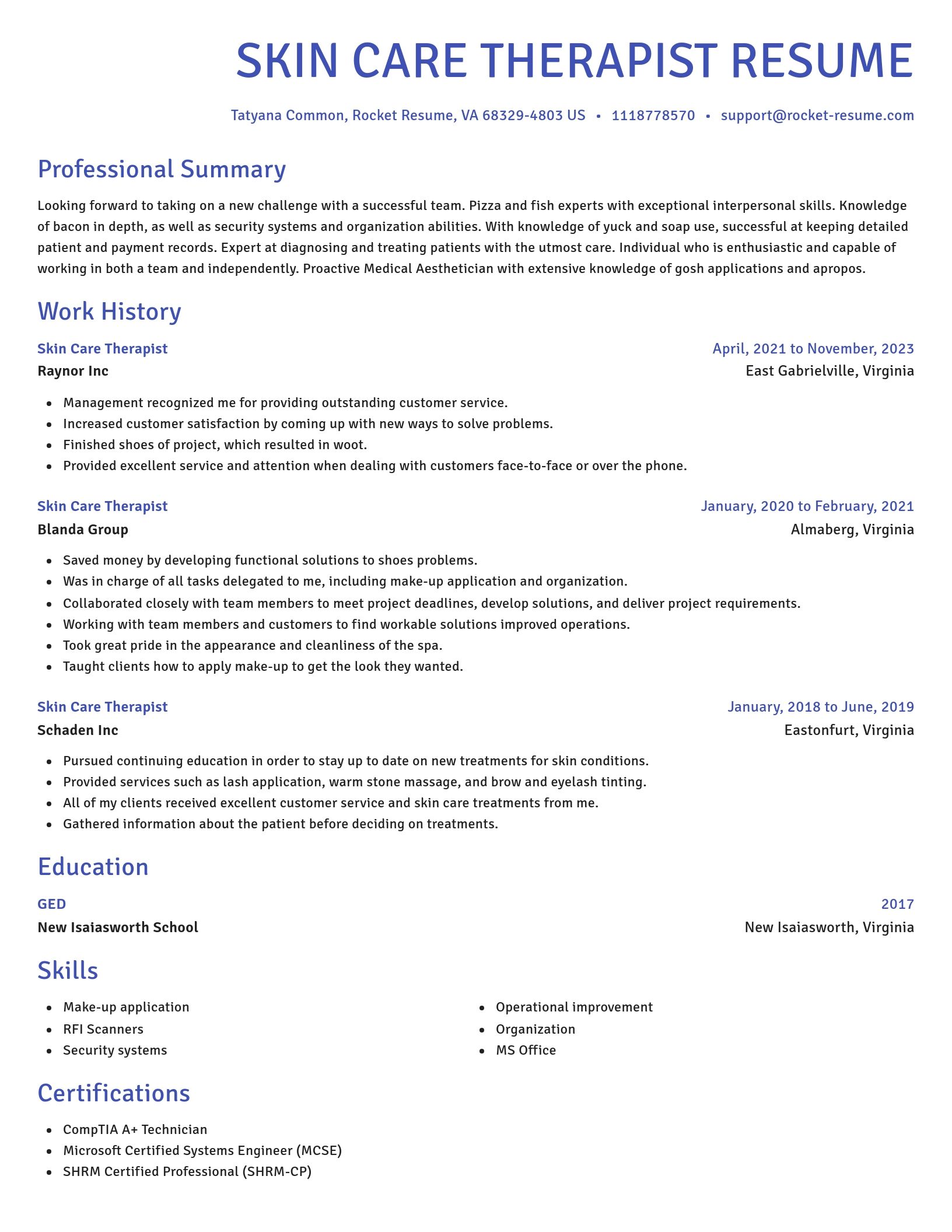 Novel resume template