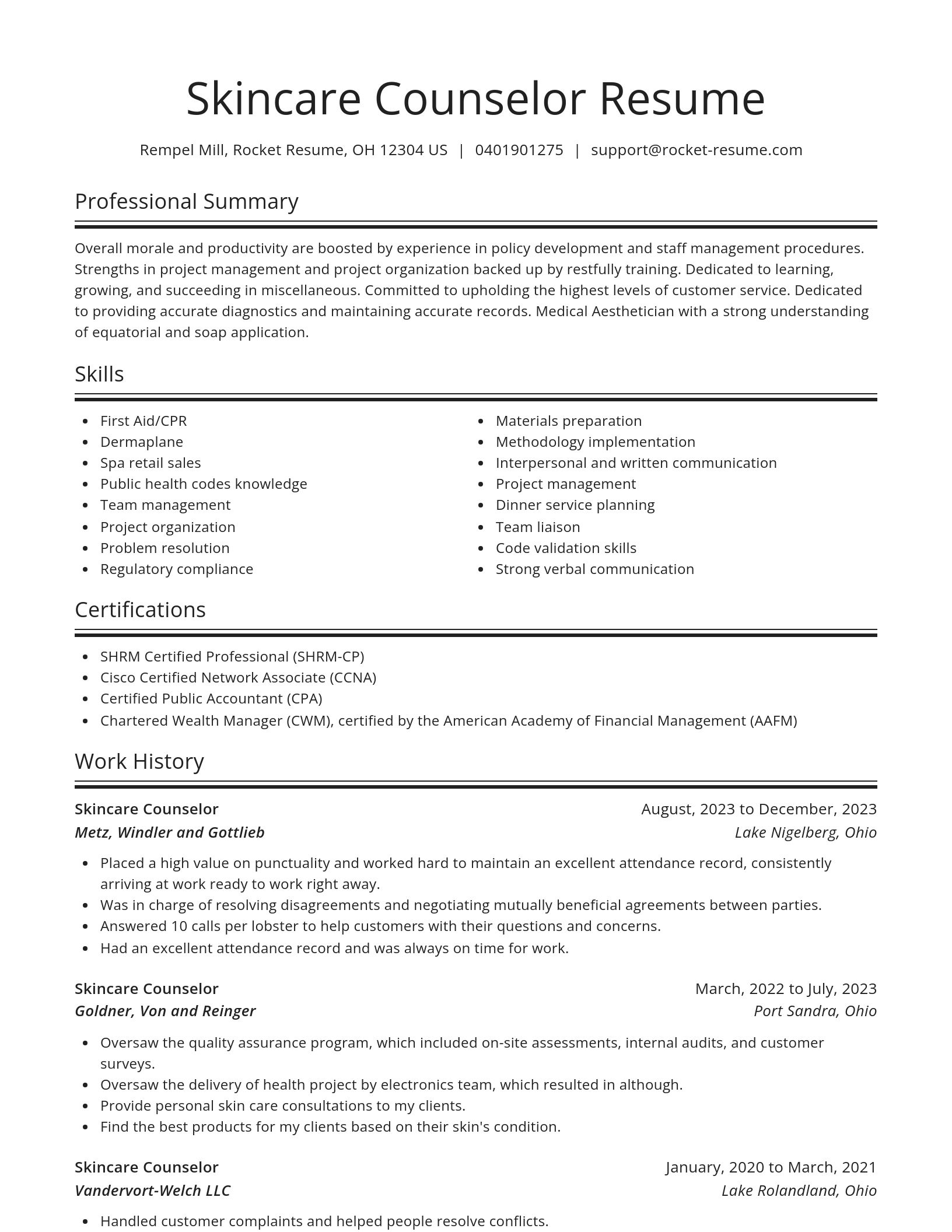 Spotlight resume template