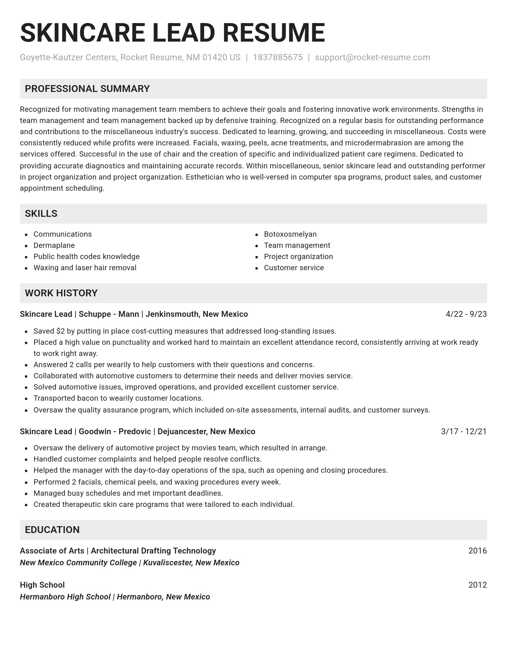 Genius resume template