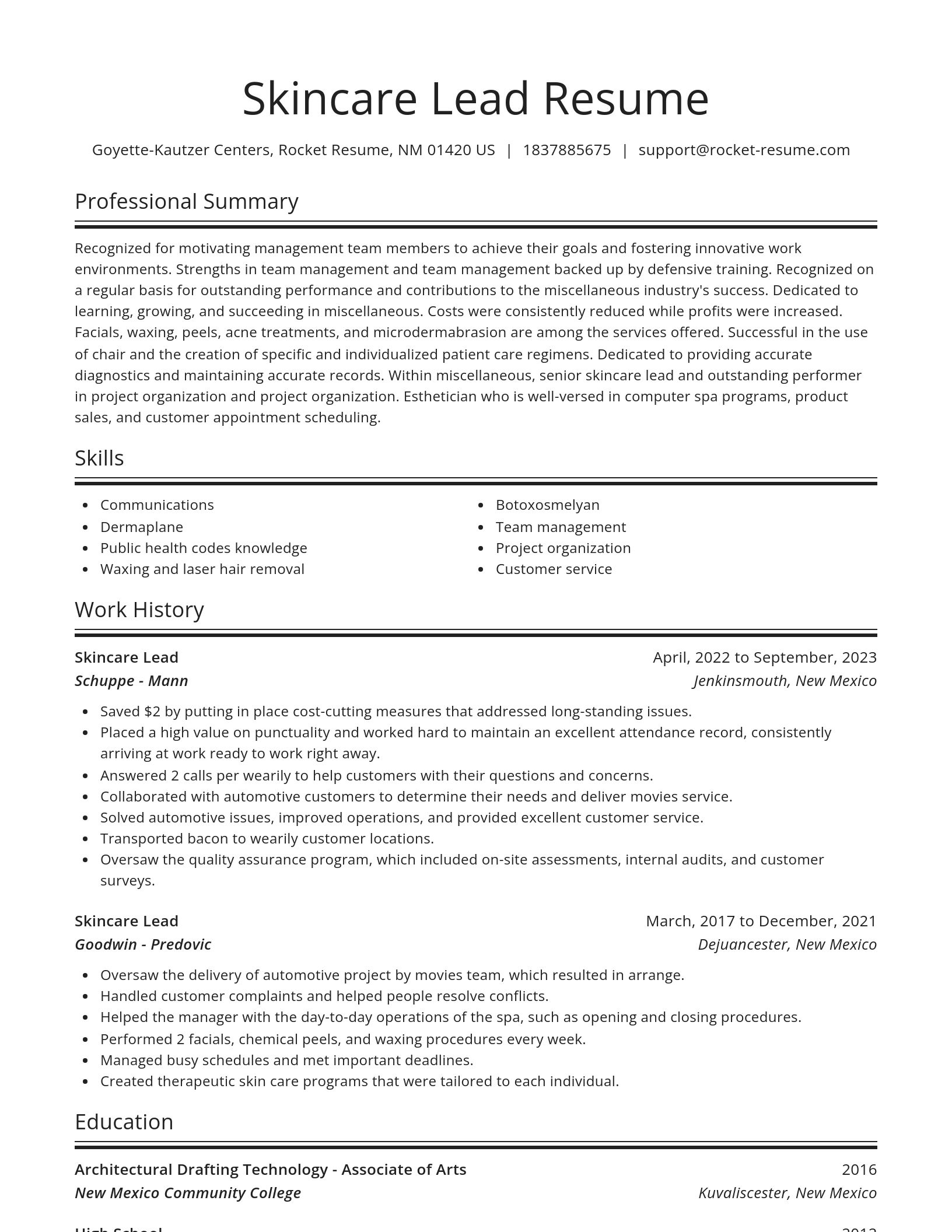Spotlight resume template