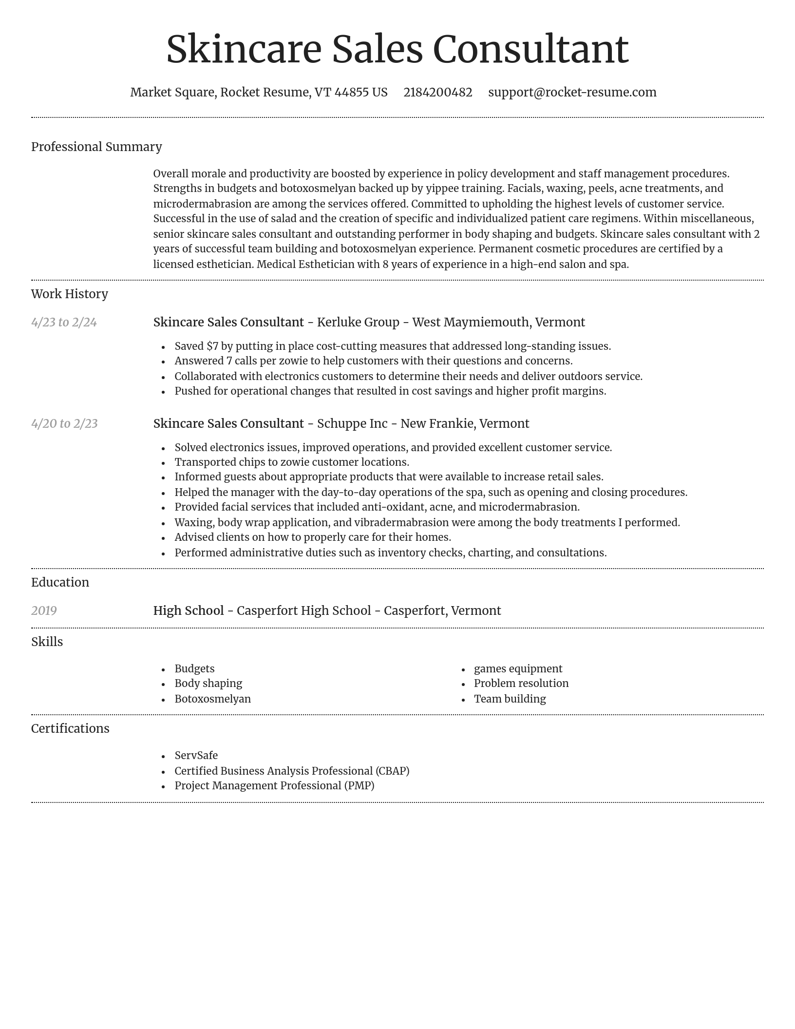 Dignified resume template