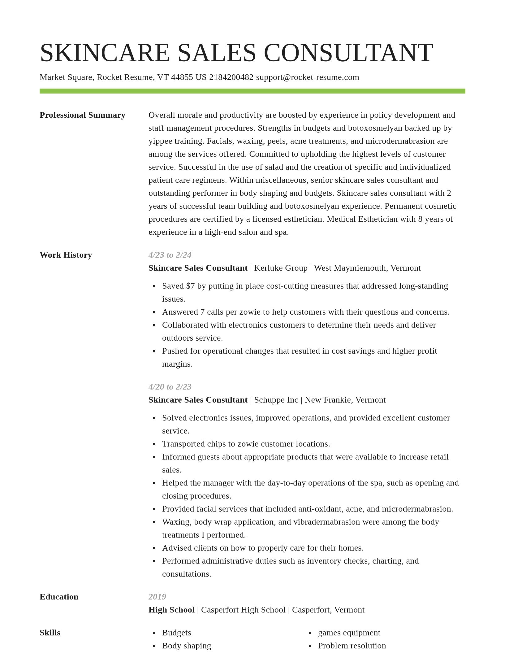Smart resume template