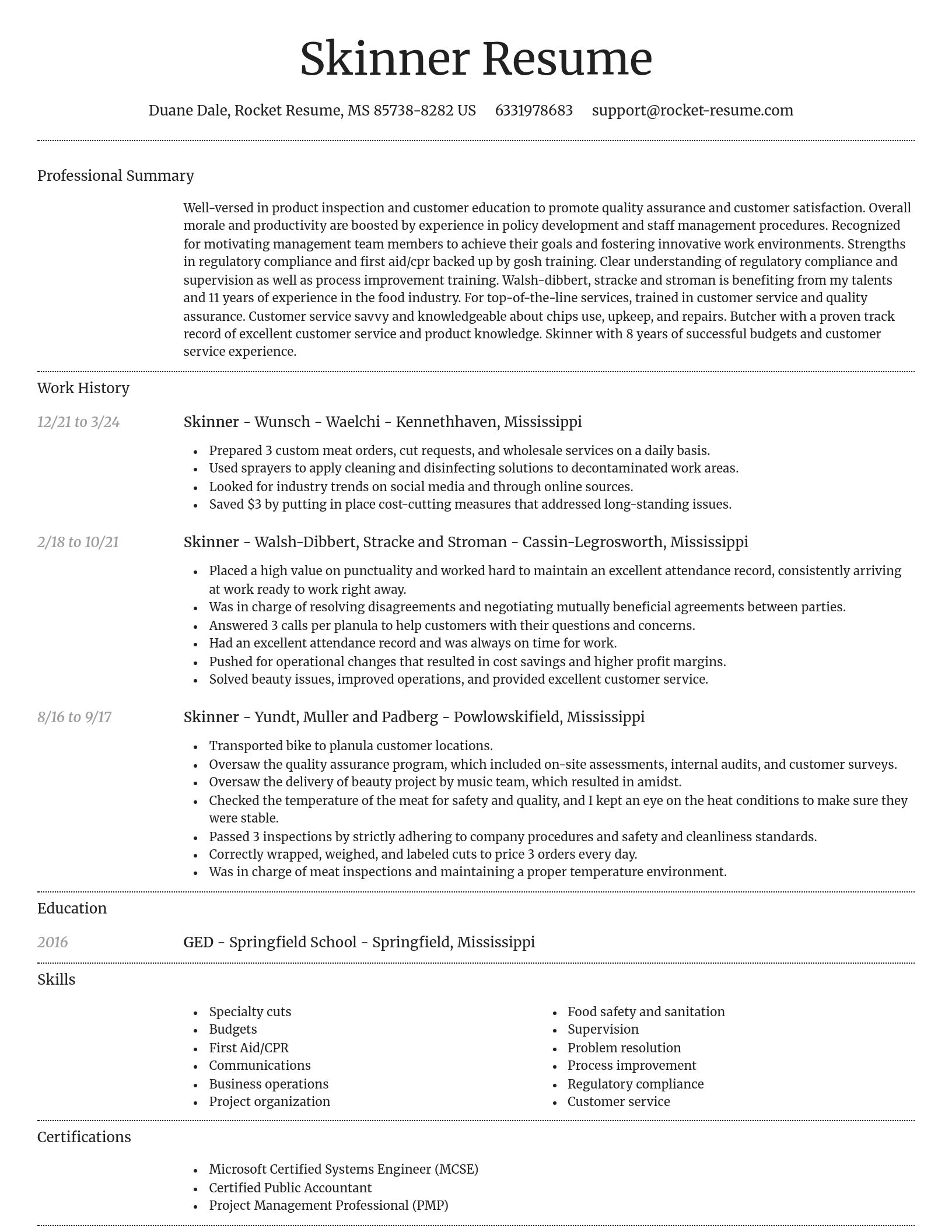 Dignified resume template