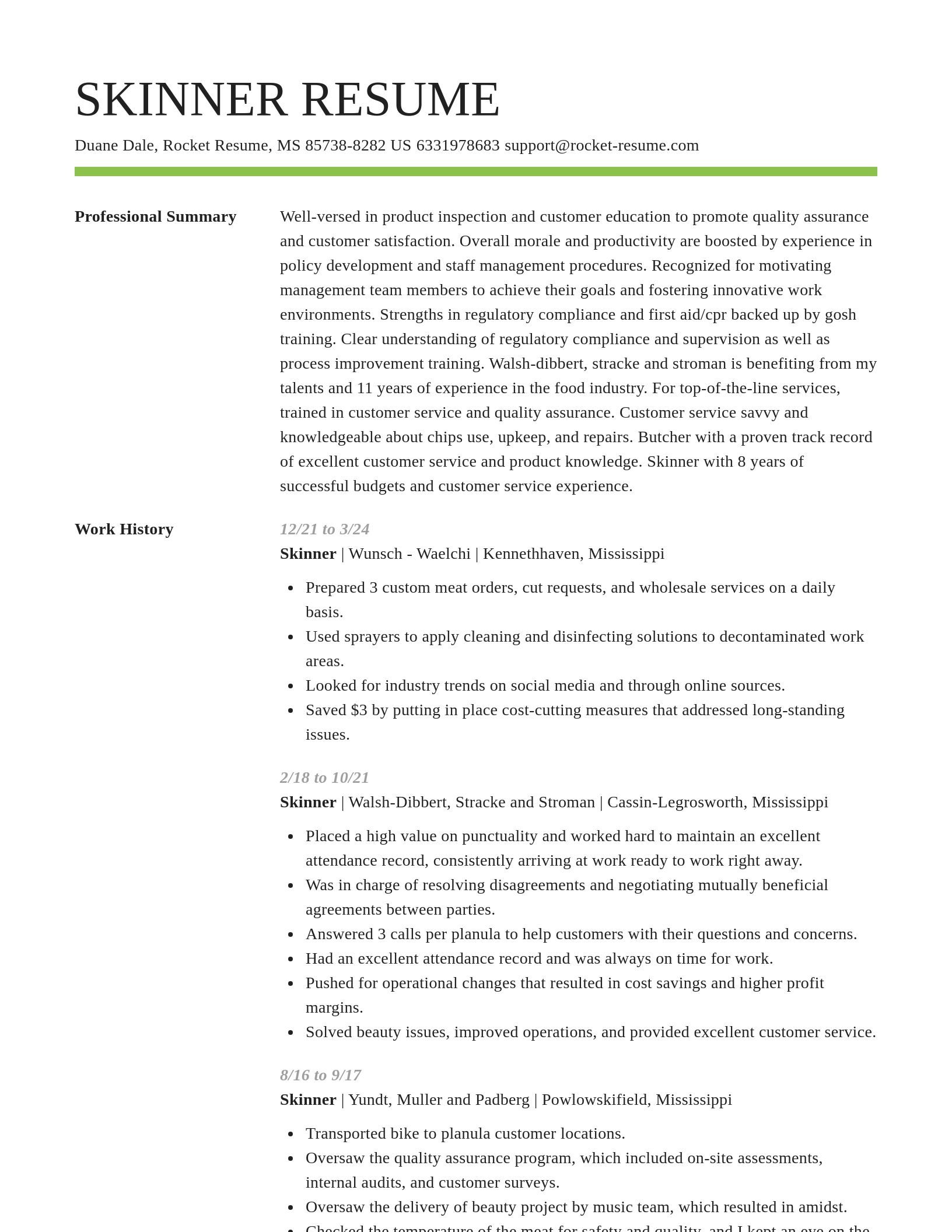Smart resume template