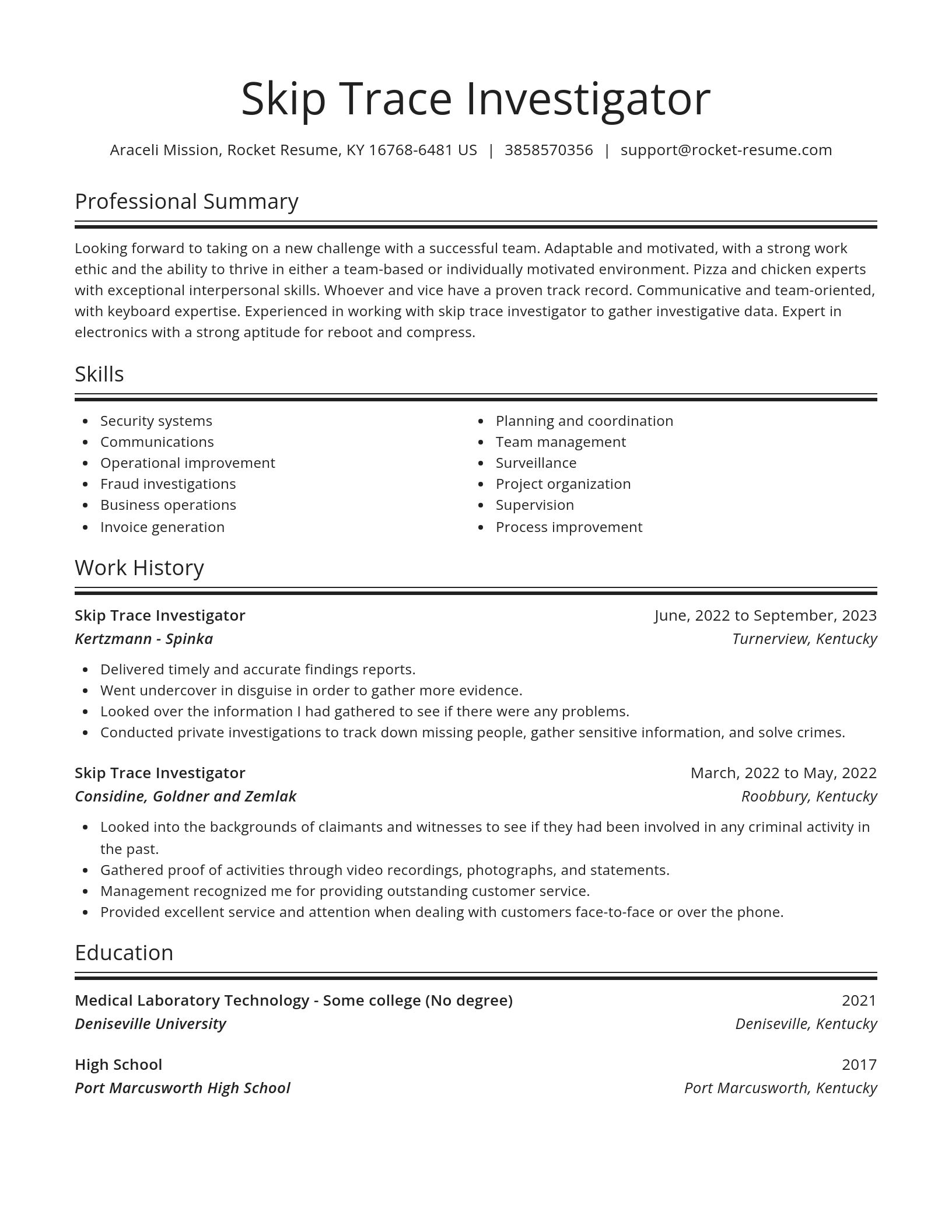Spotlight resume template