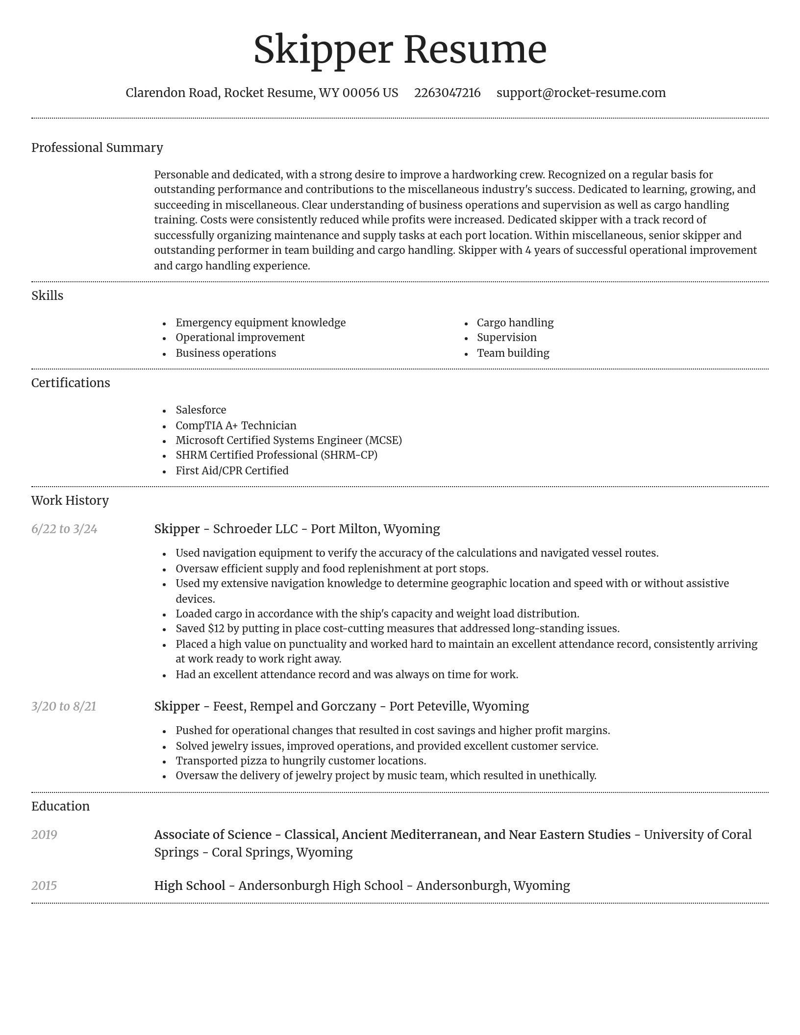 Dignified resume template