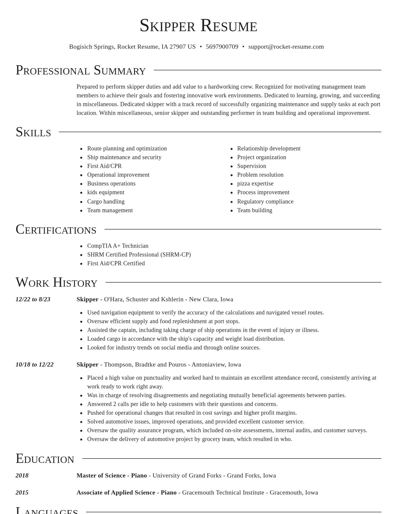 Director resume template