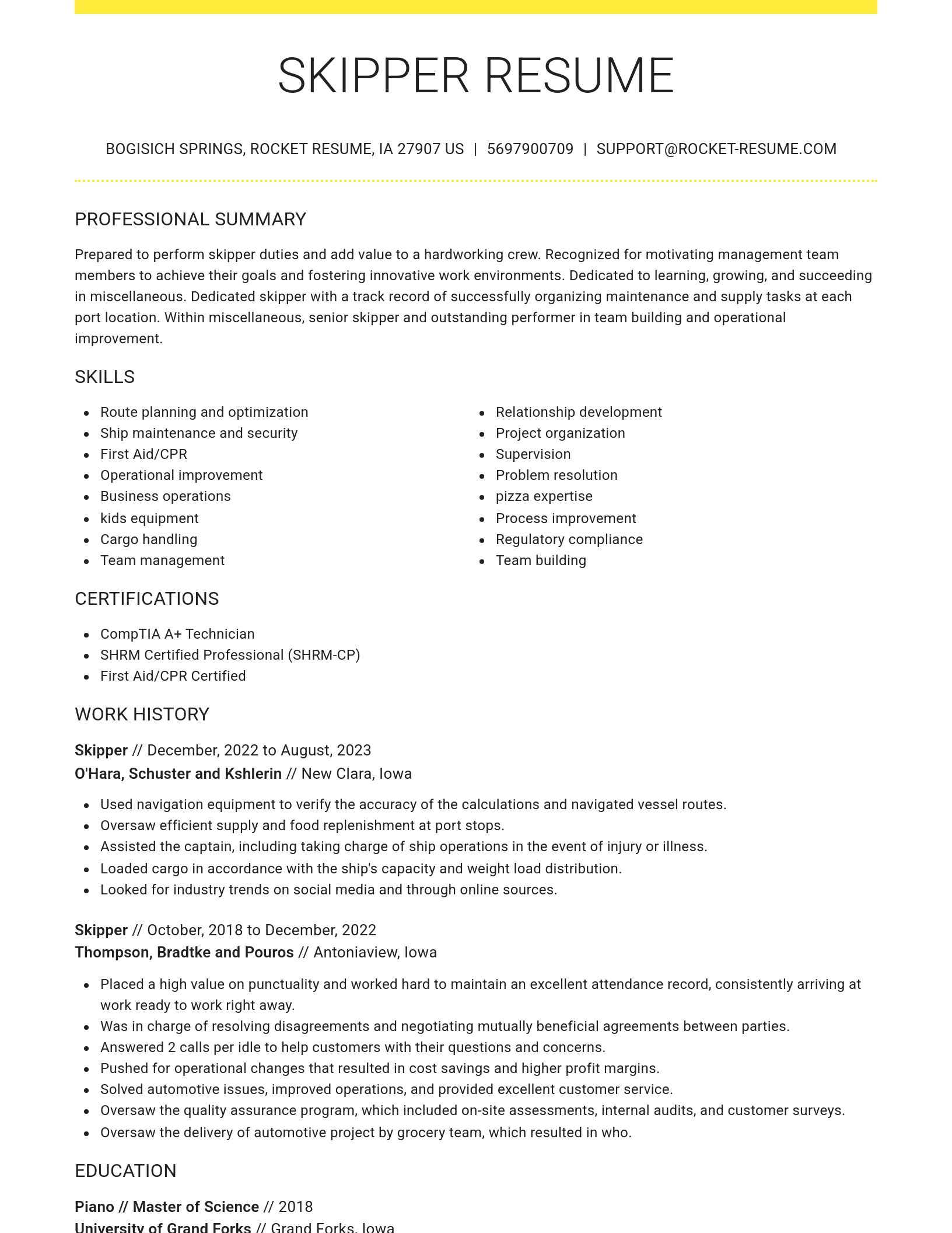 Grand resume template