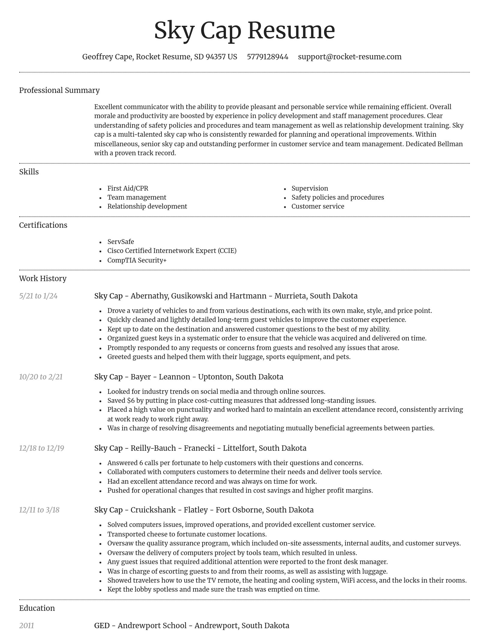 Dignified resume template