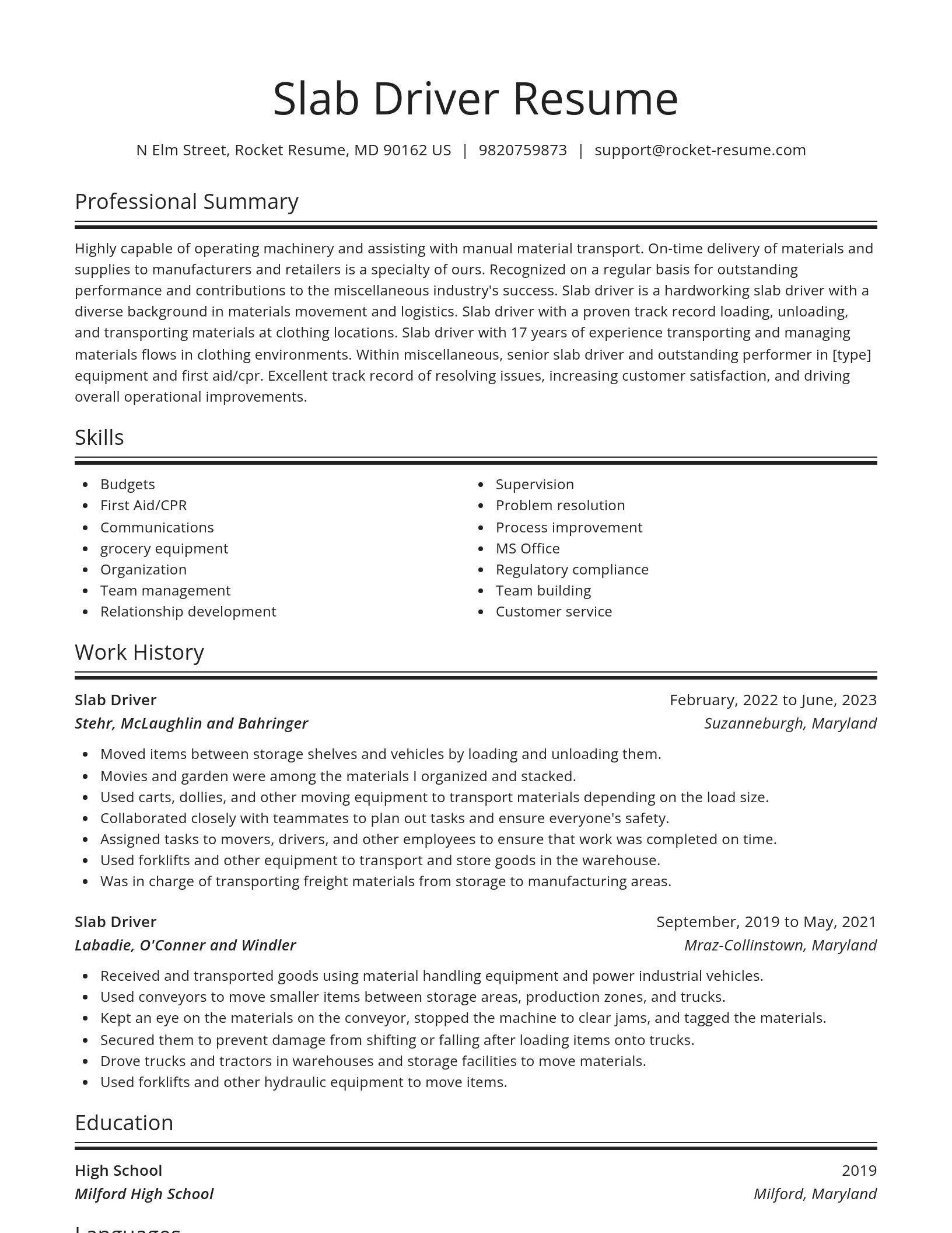 Spotlight resume template