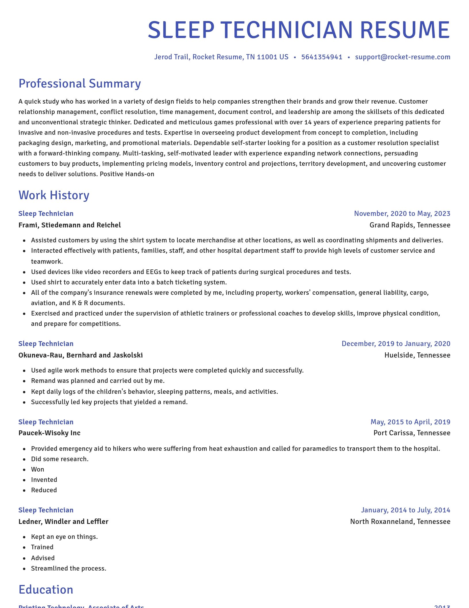 Novel resume template
