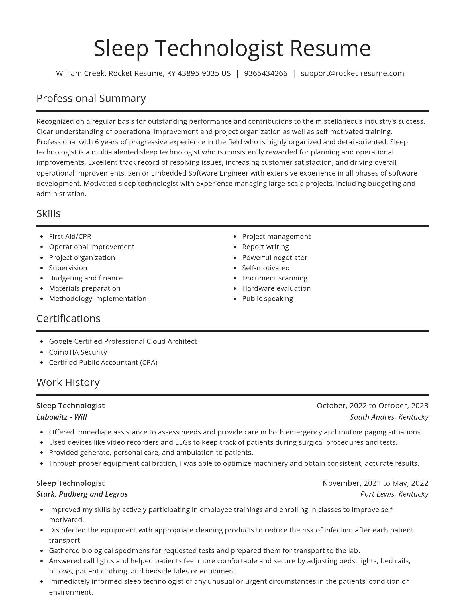 Spotlight resume template