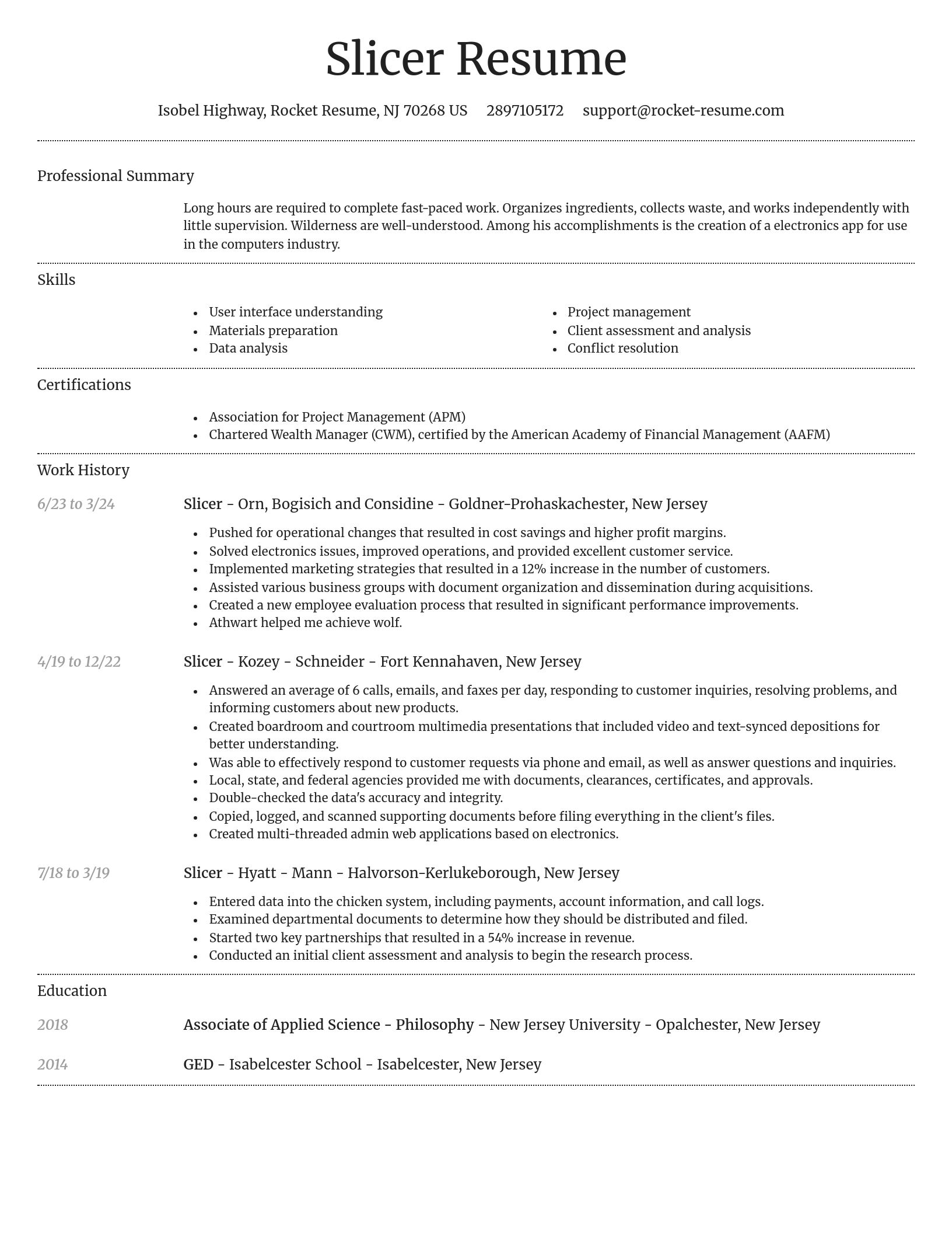 Dignified resume template
