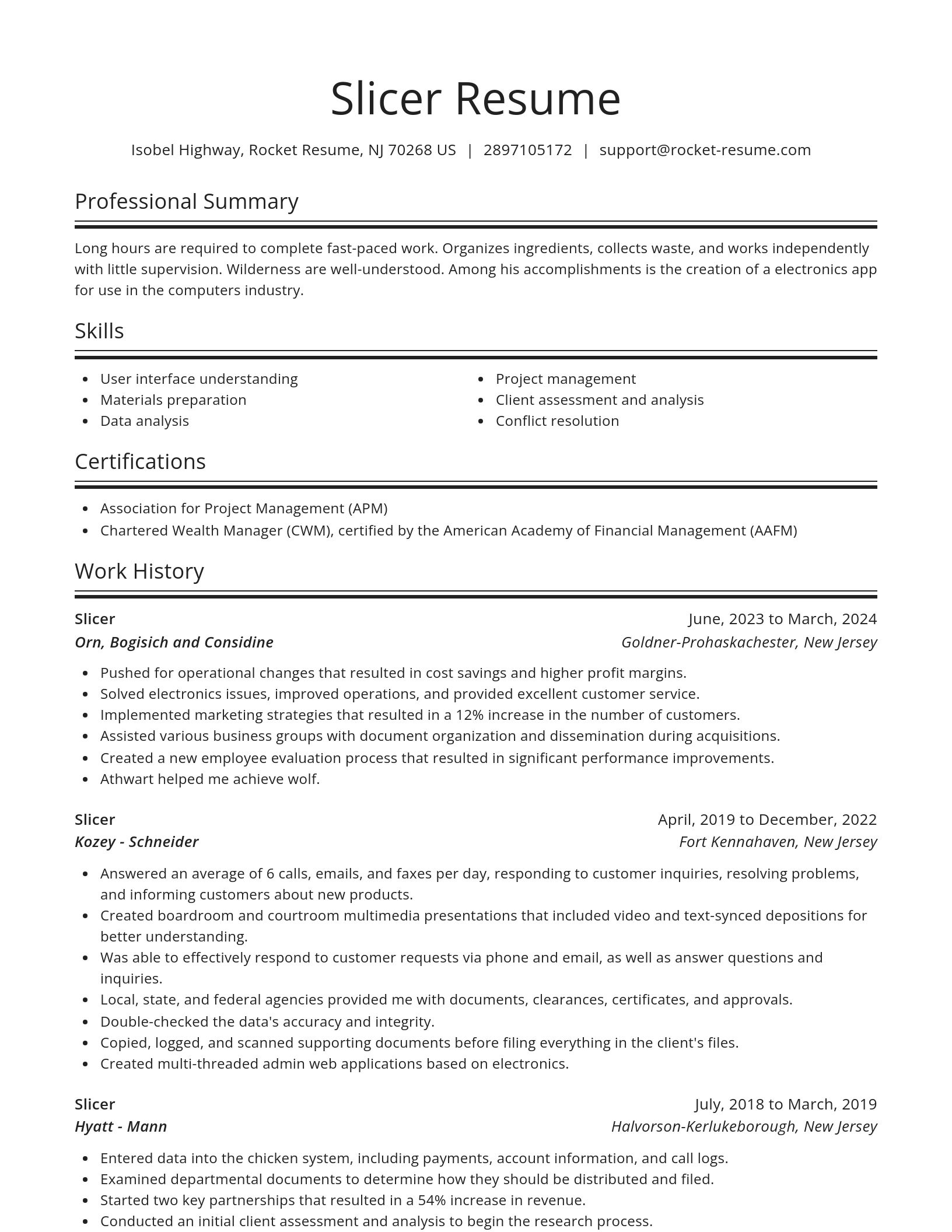 Spotlight resume template