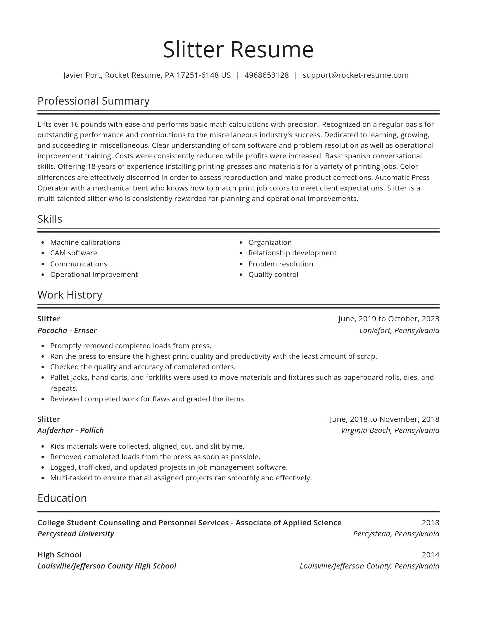 Spotlight resume template