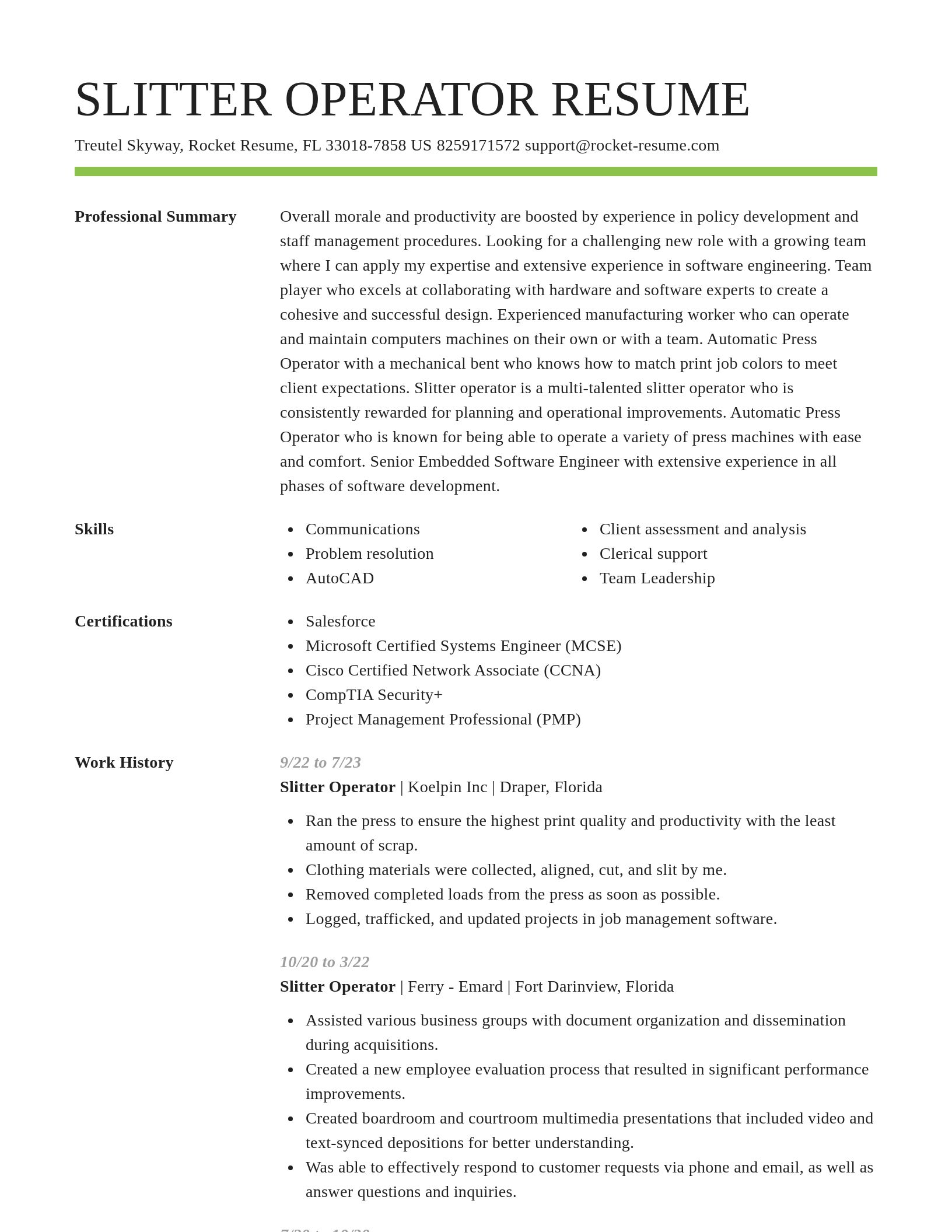 Smart resume template