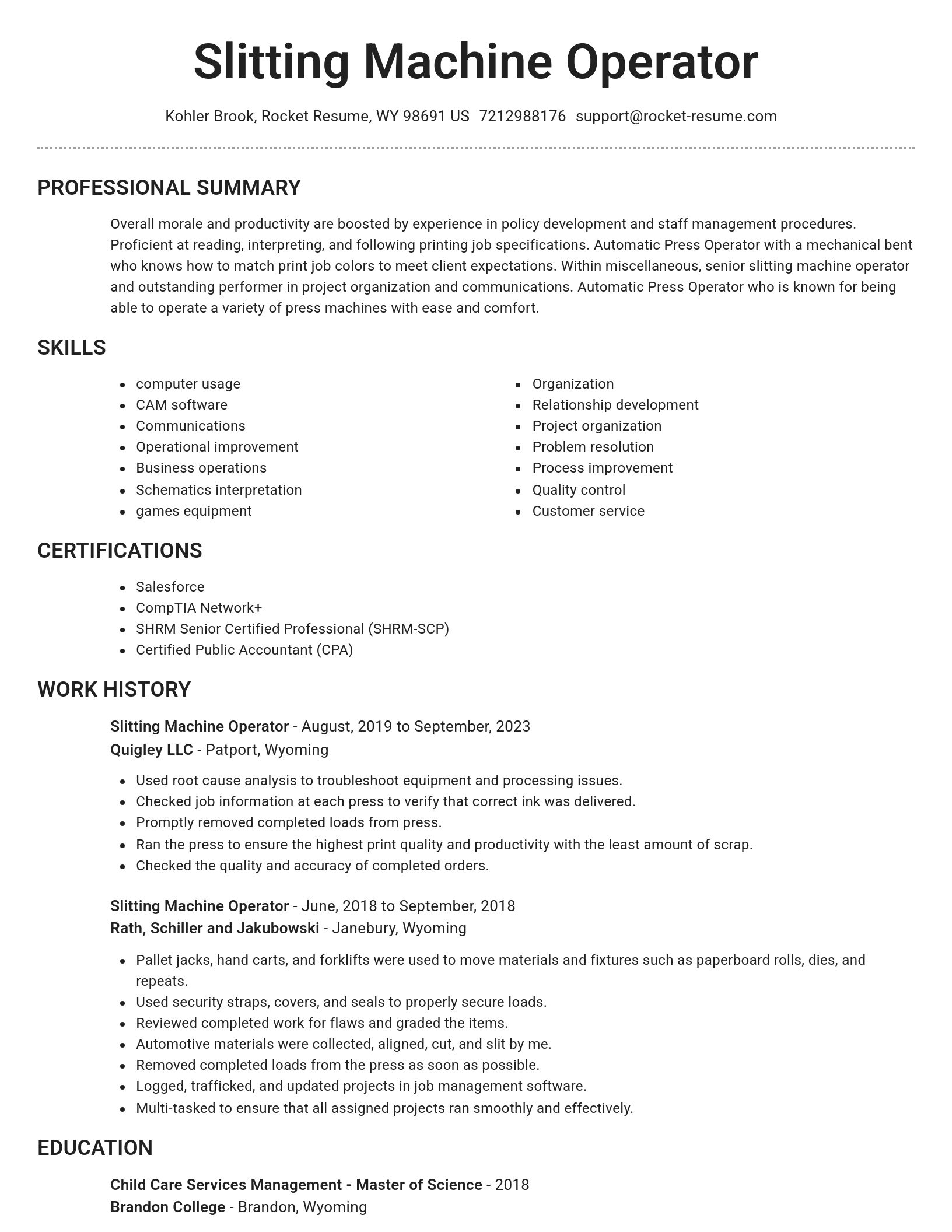 Brilliant resume template