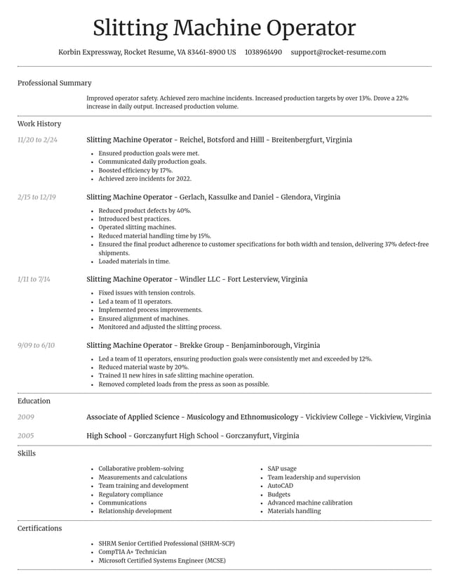 Dignified resume template