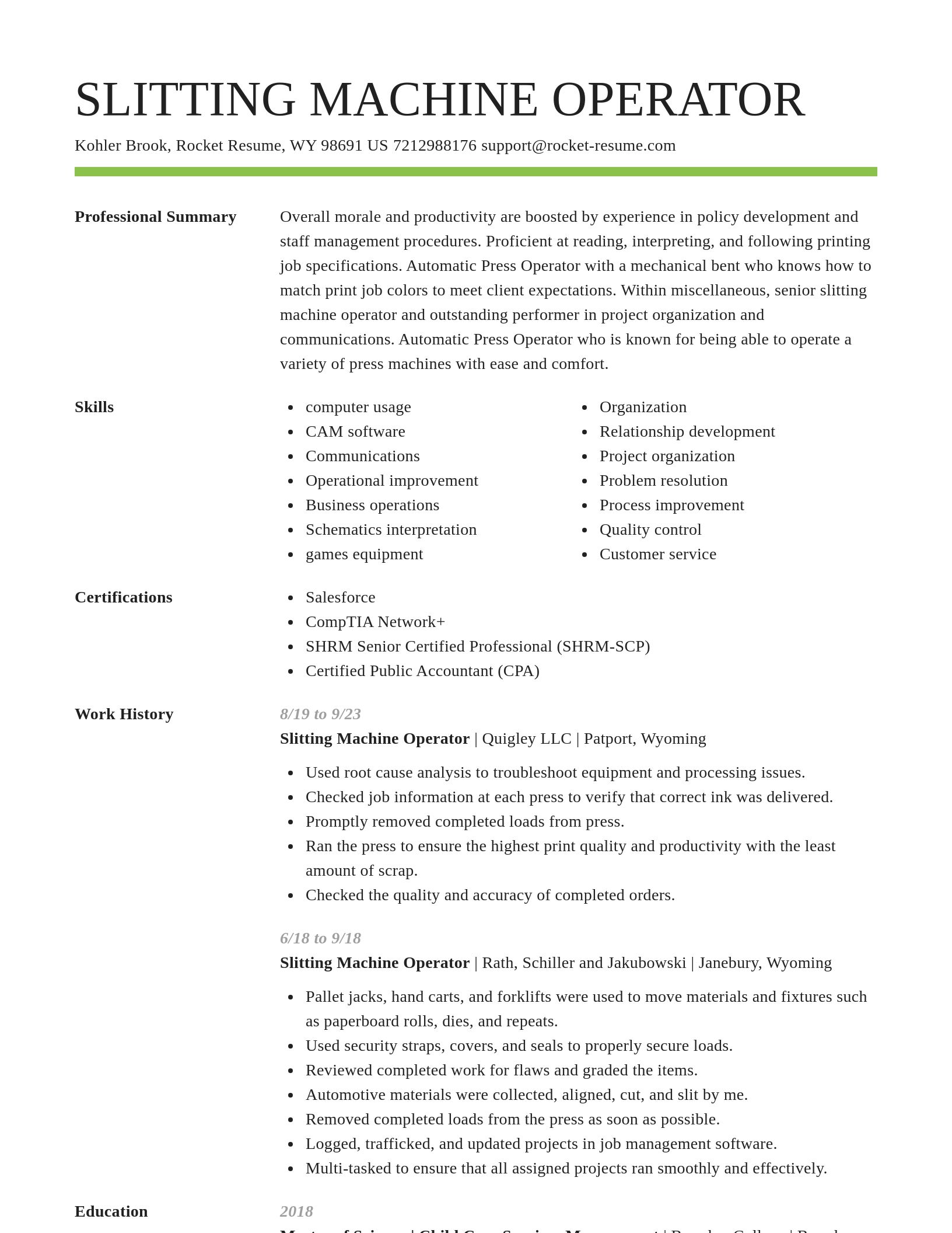 Smart resume template