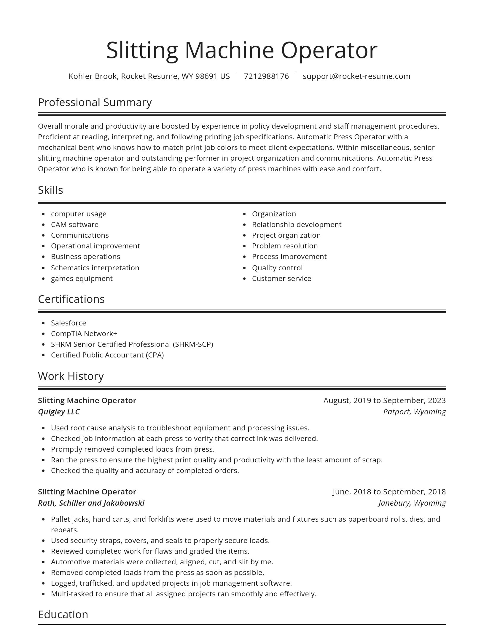 Spotlight resume template