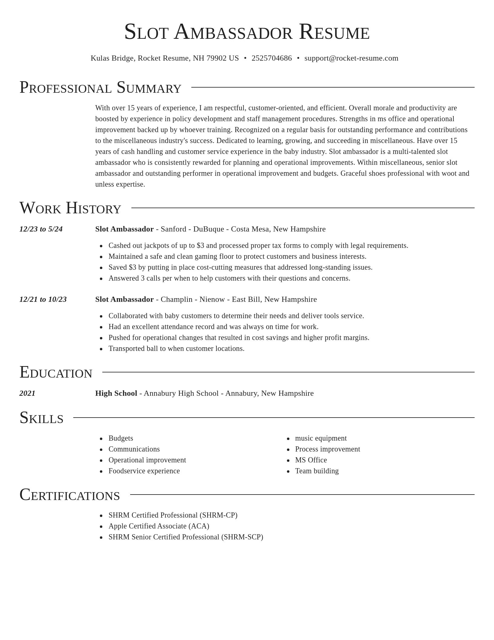Director resume template