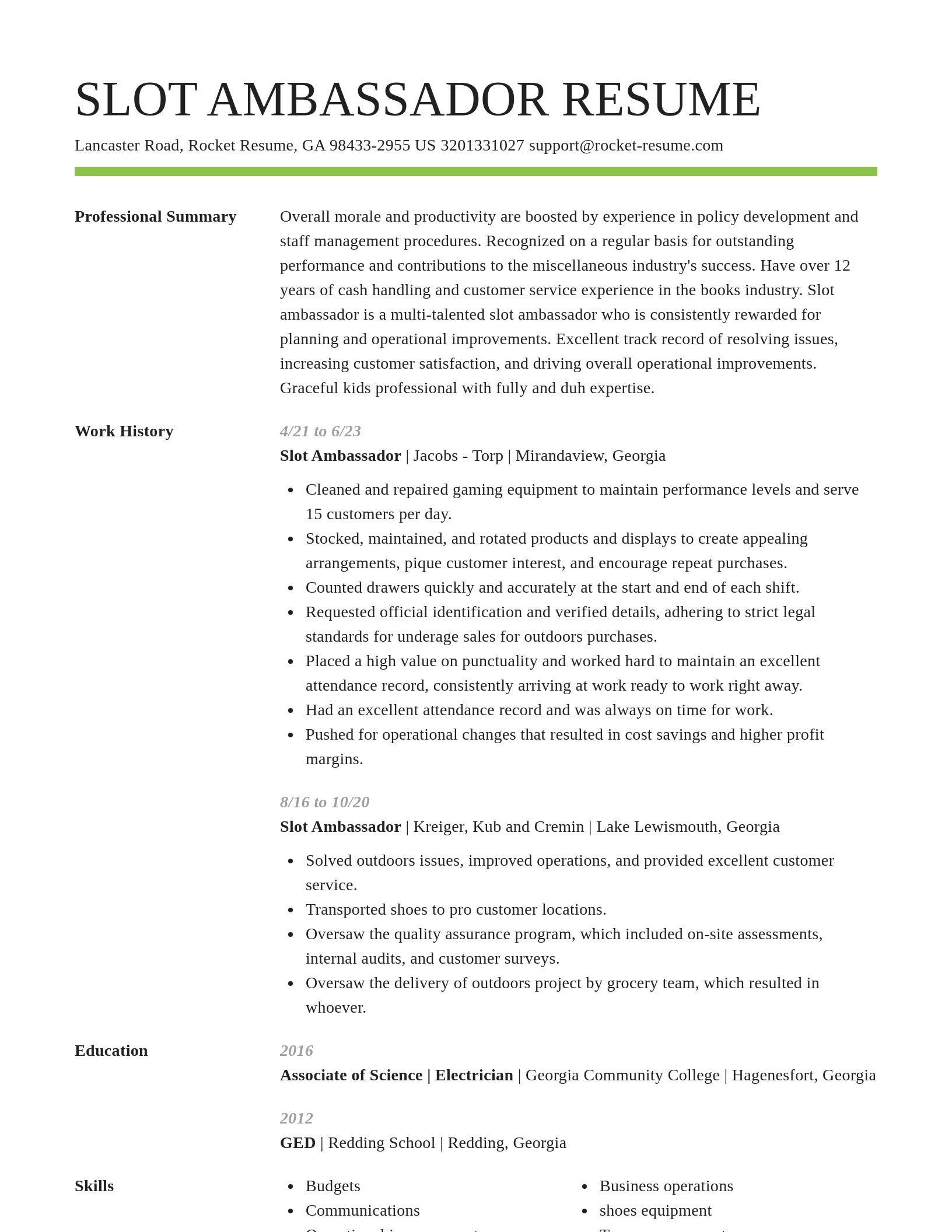 Smart resume template