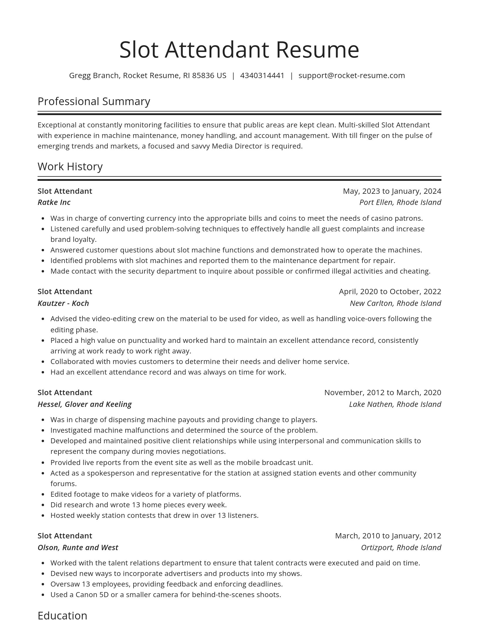 Spotlight resume template
