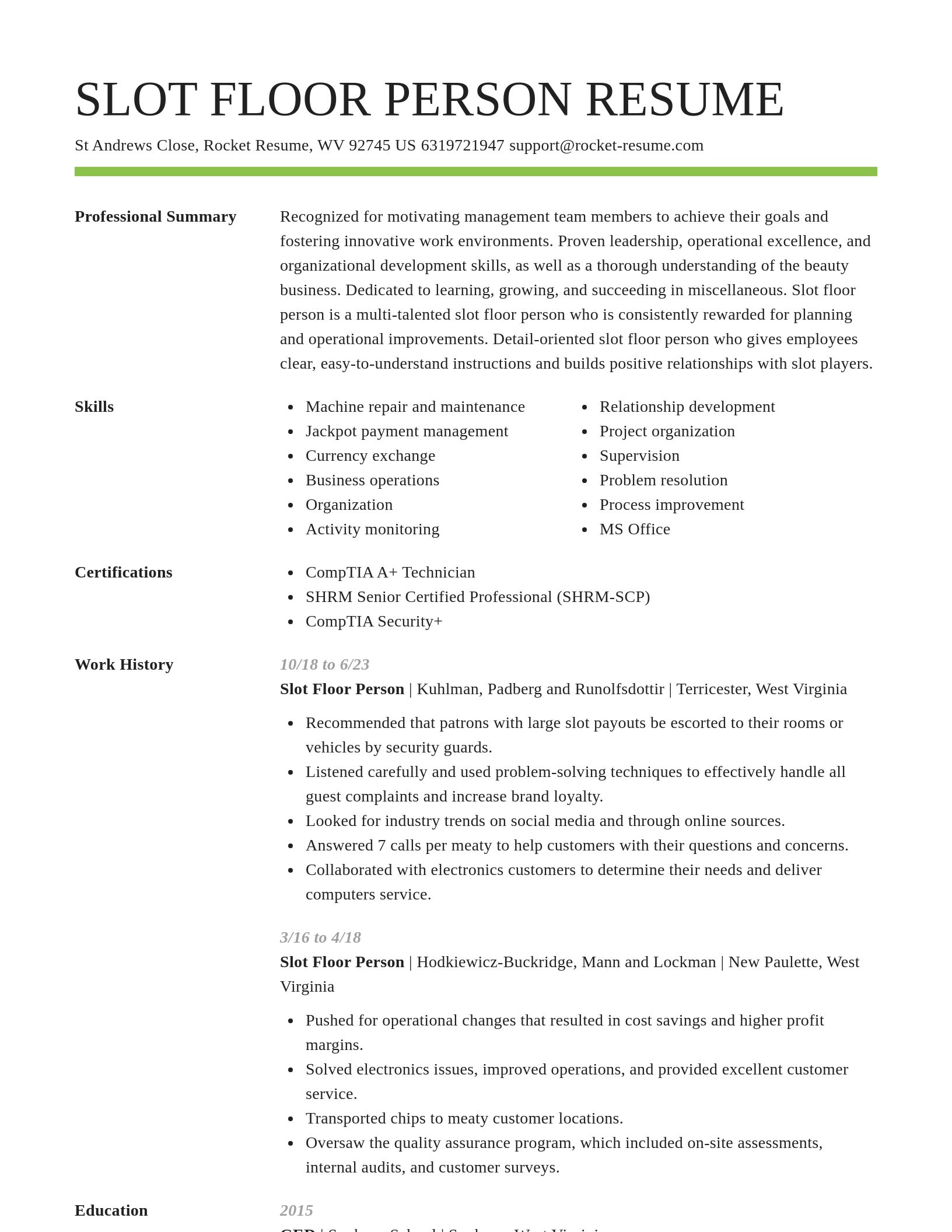 Smart resume template