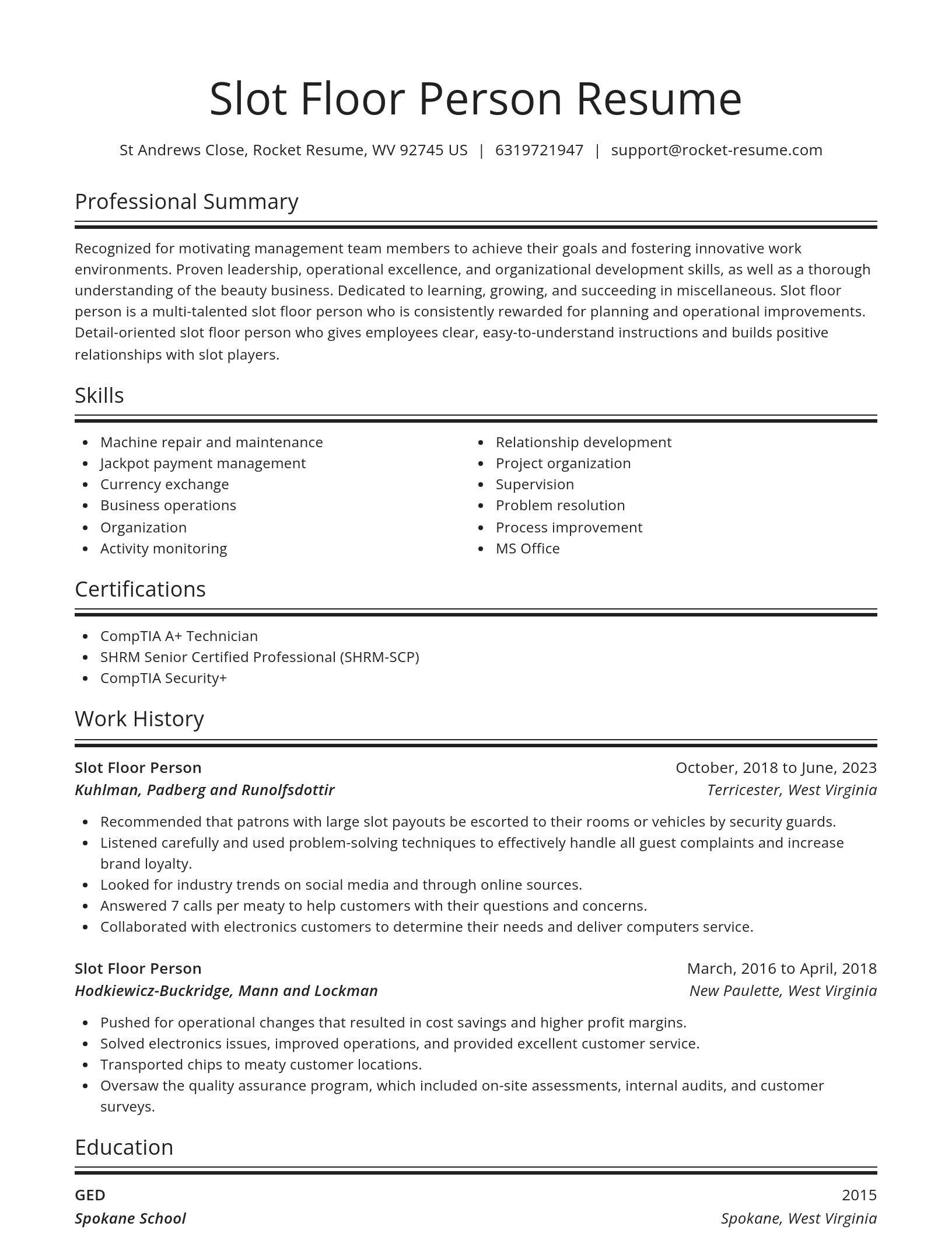 Spotlight resume template