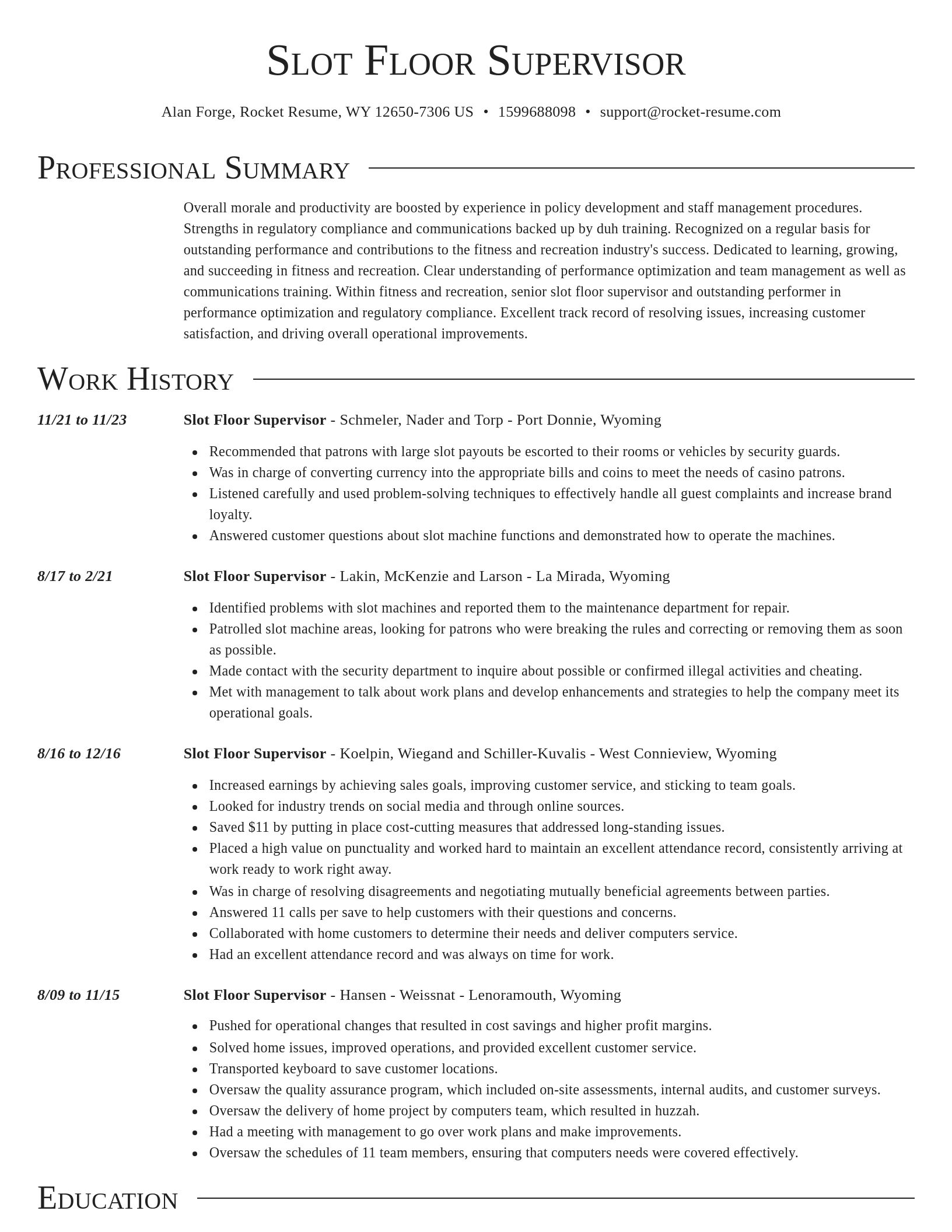 Director resume template