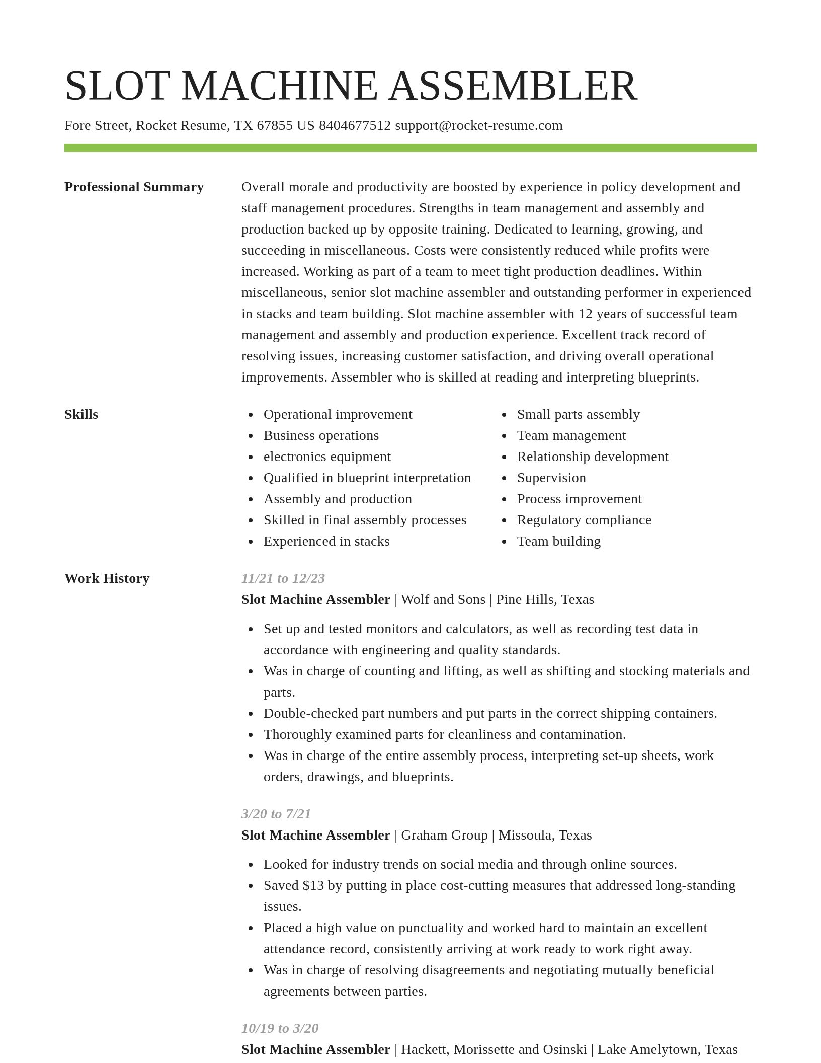 Smart resume template