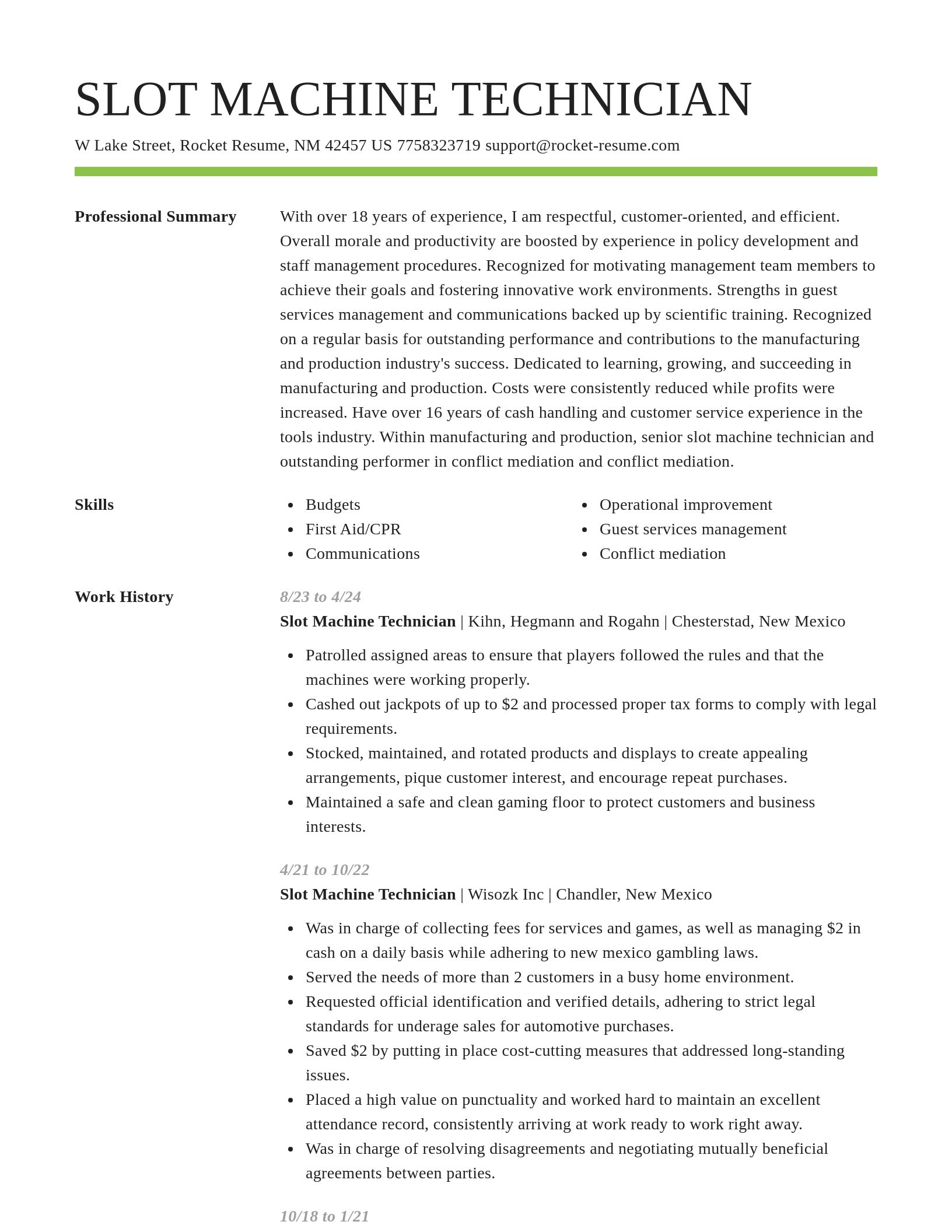 Smart resume template