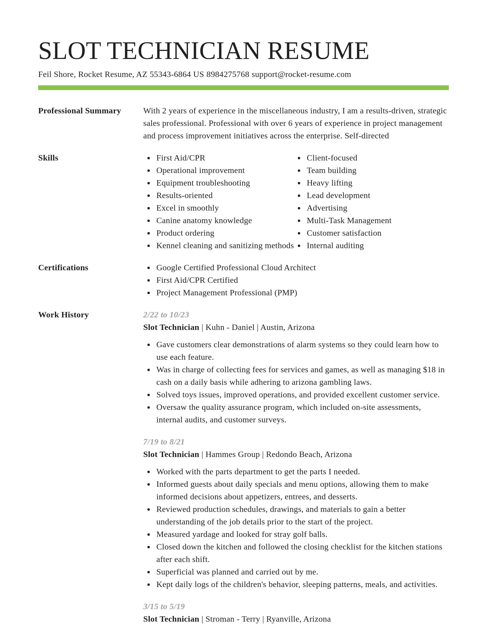 Smart resume template
