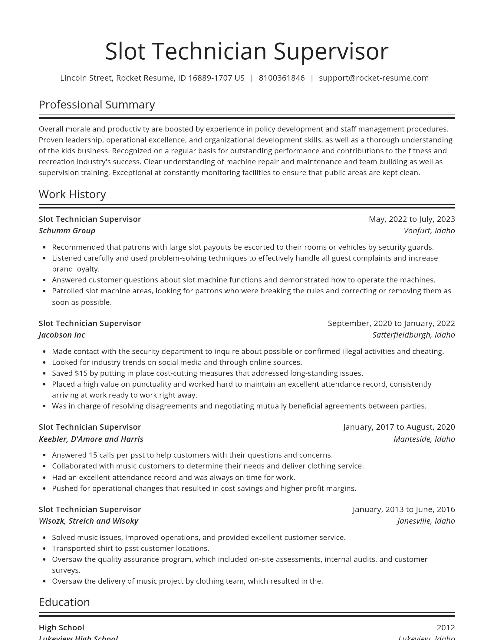 Spotlight resume template