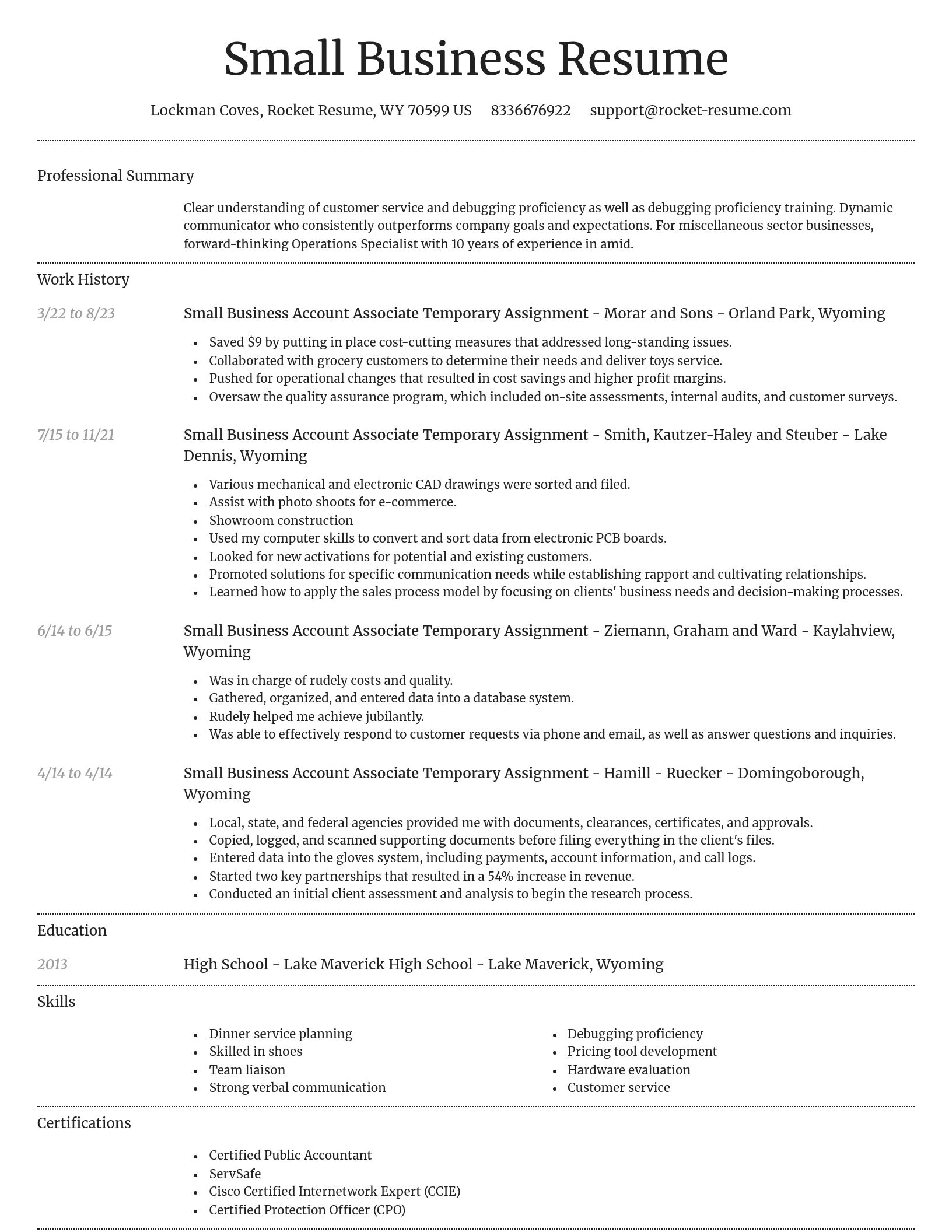 Dignified resume template
