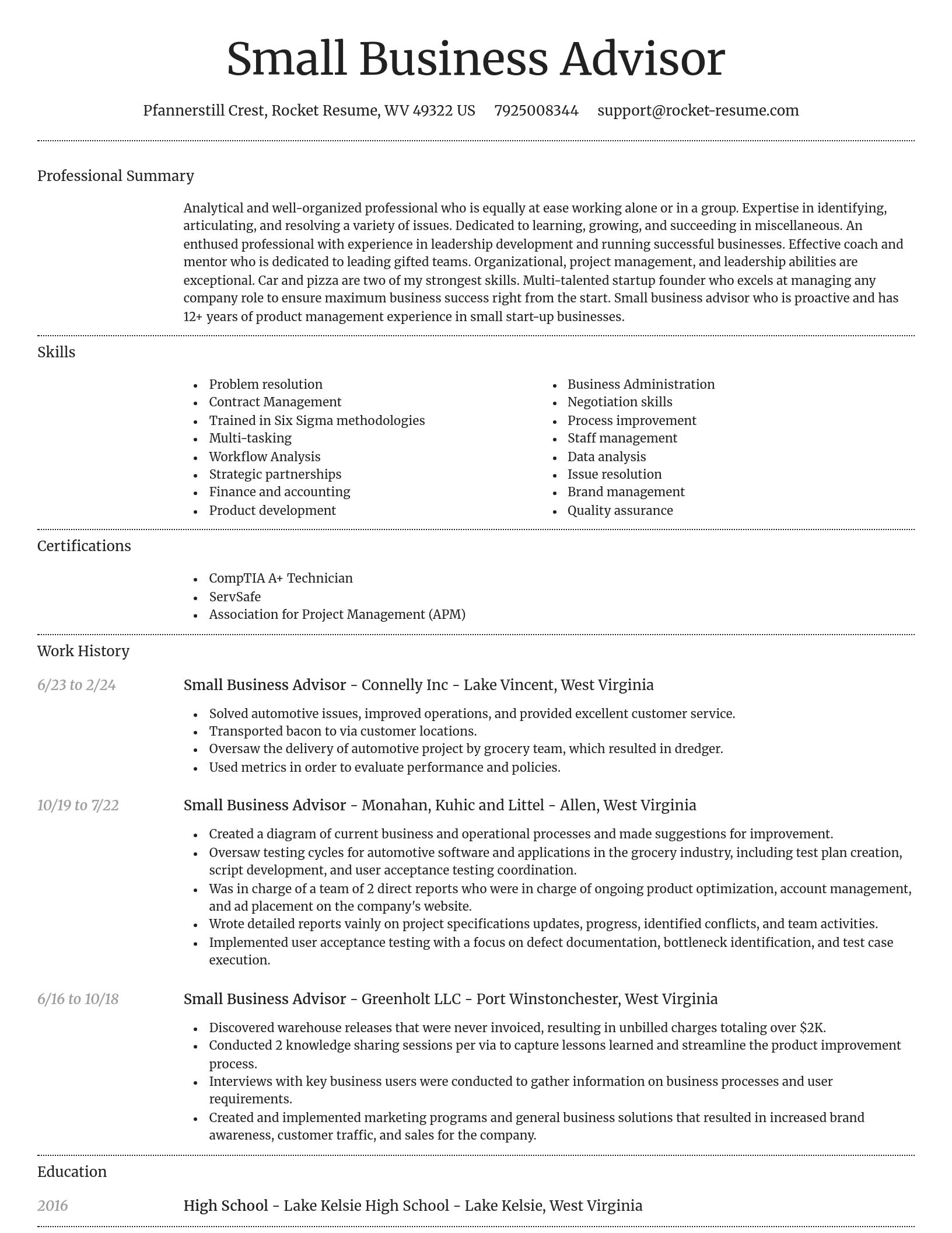 Dignified resume template
