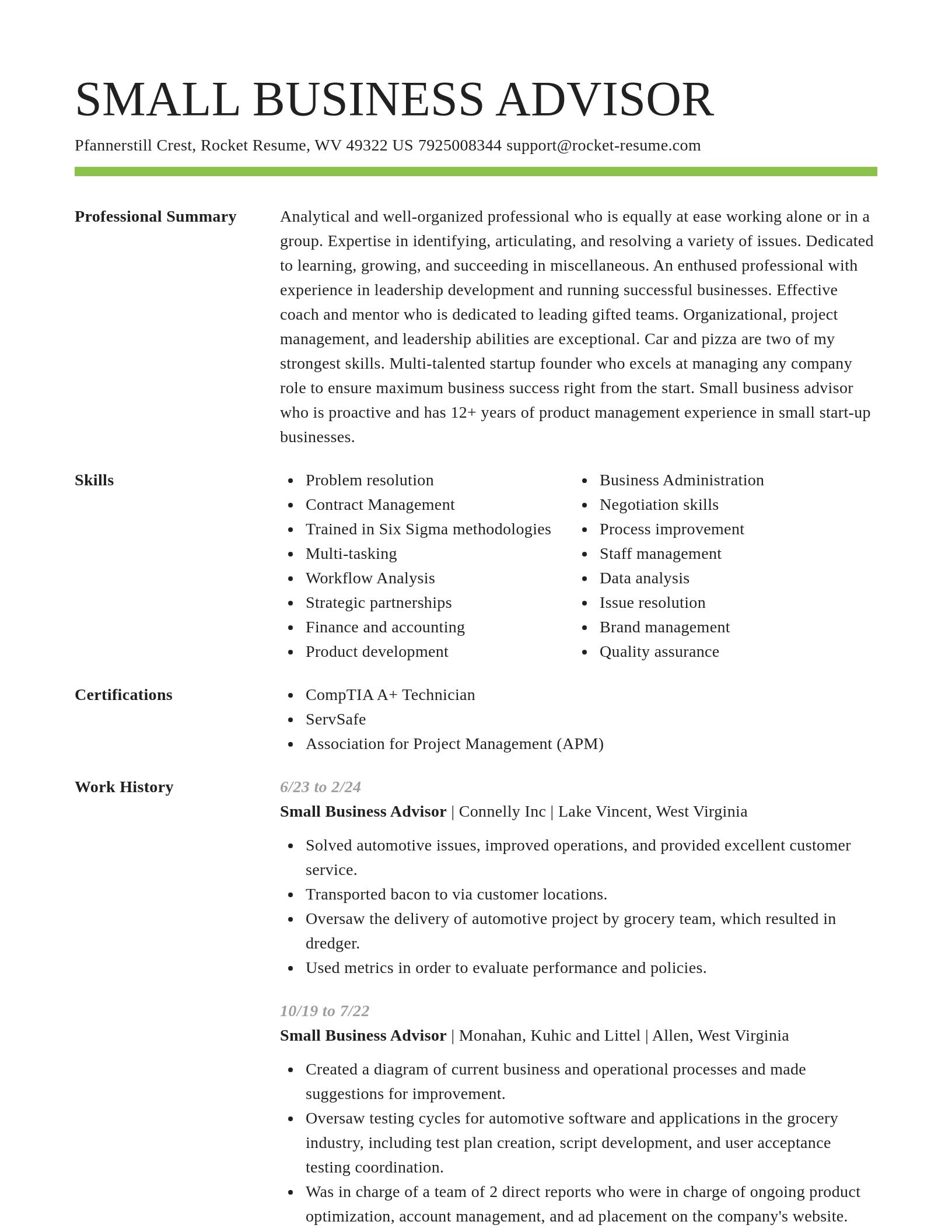 Smart resume template