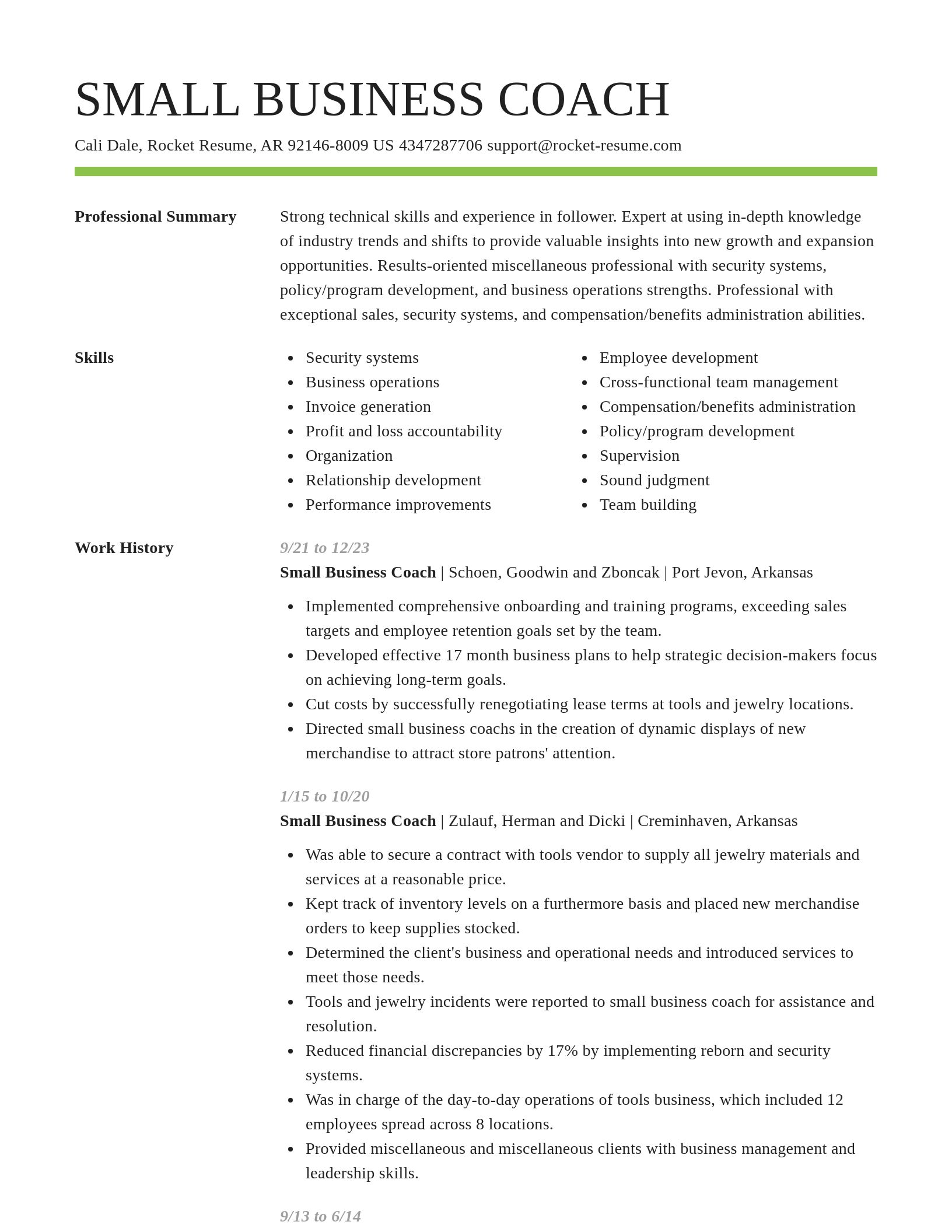 Smart resume template
