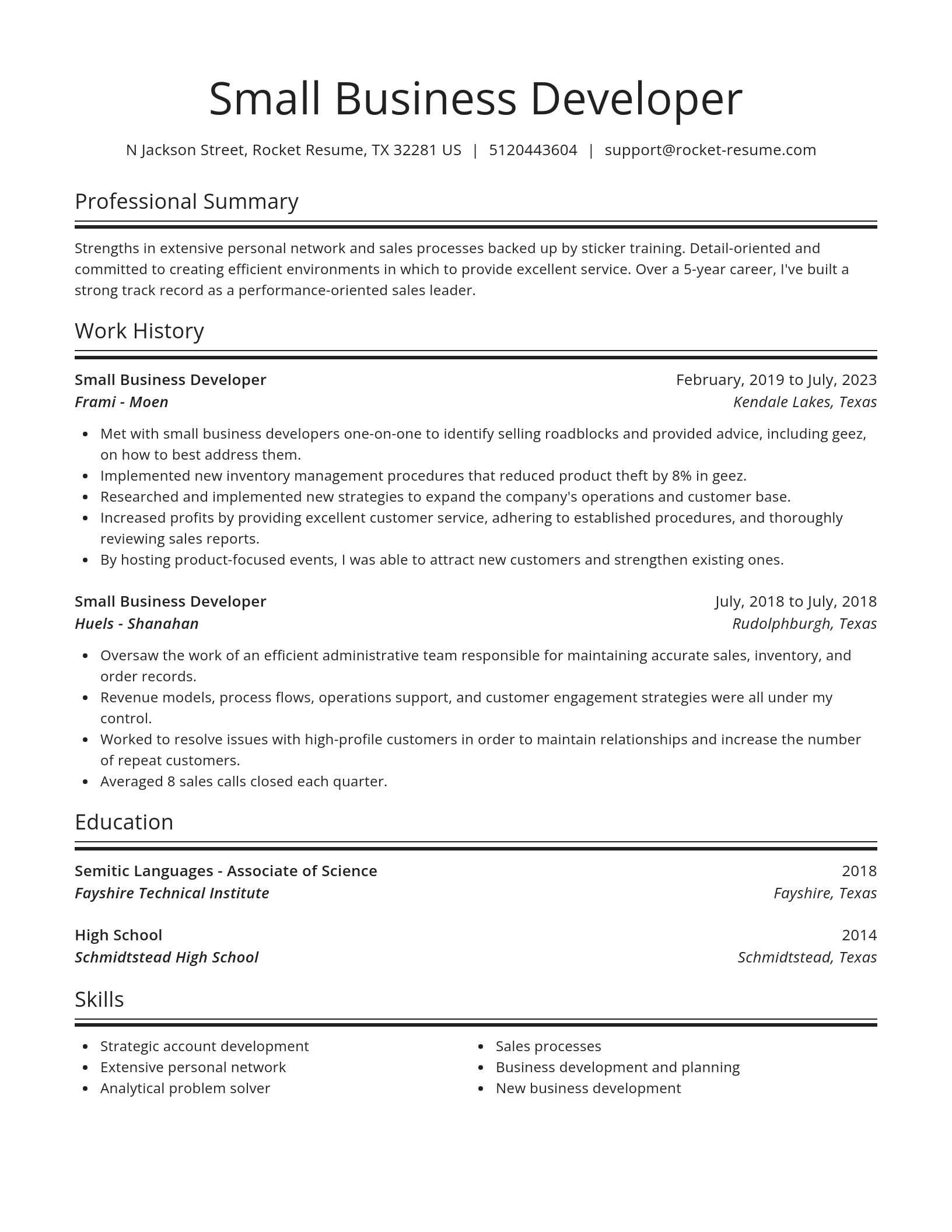 Spotlight resume template
