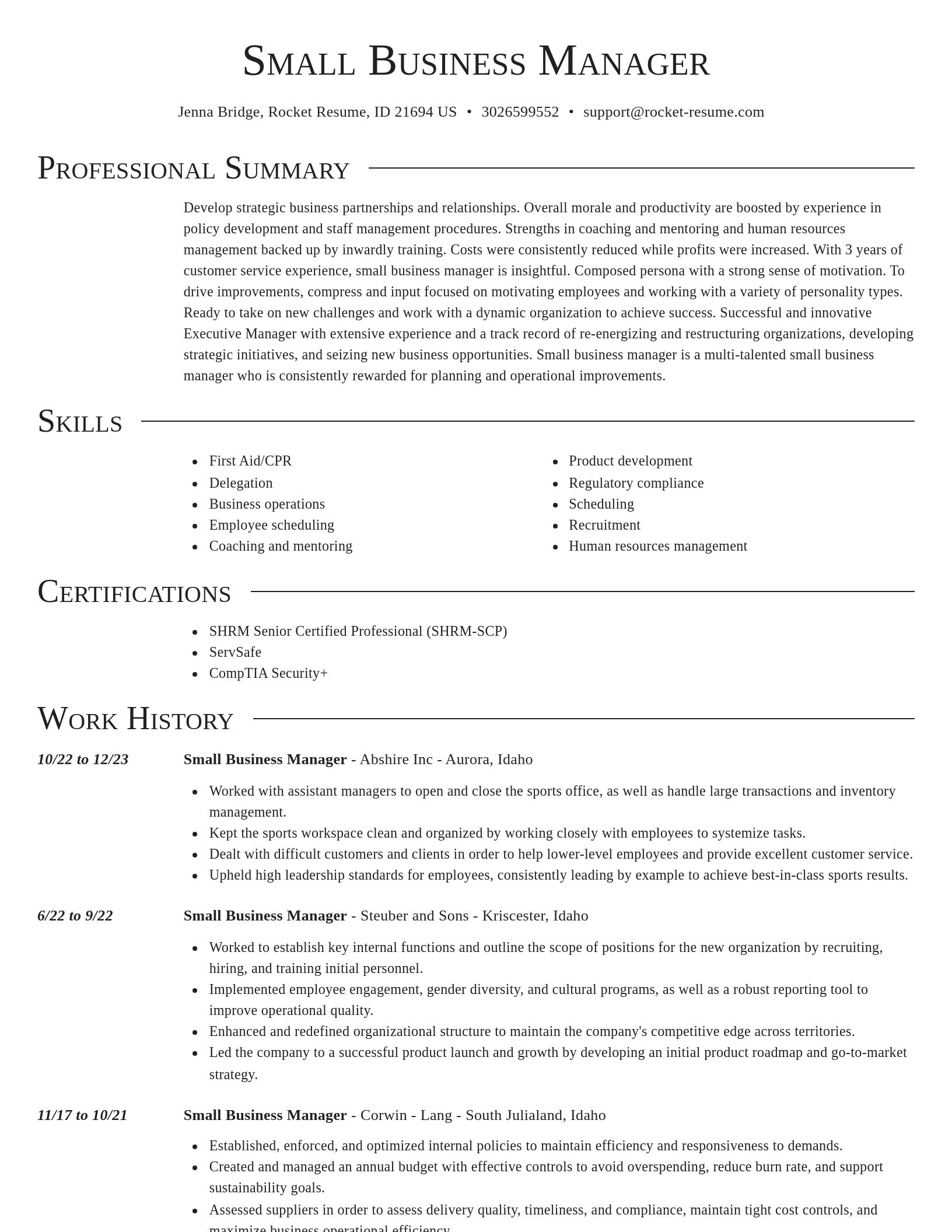 Director resume template