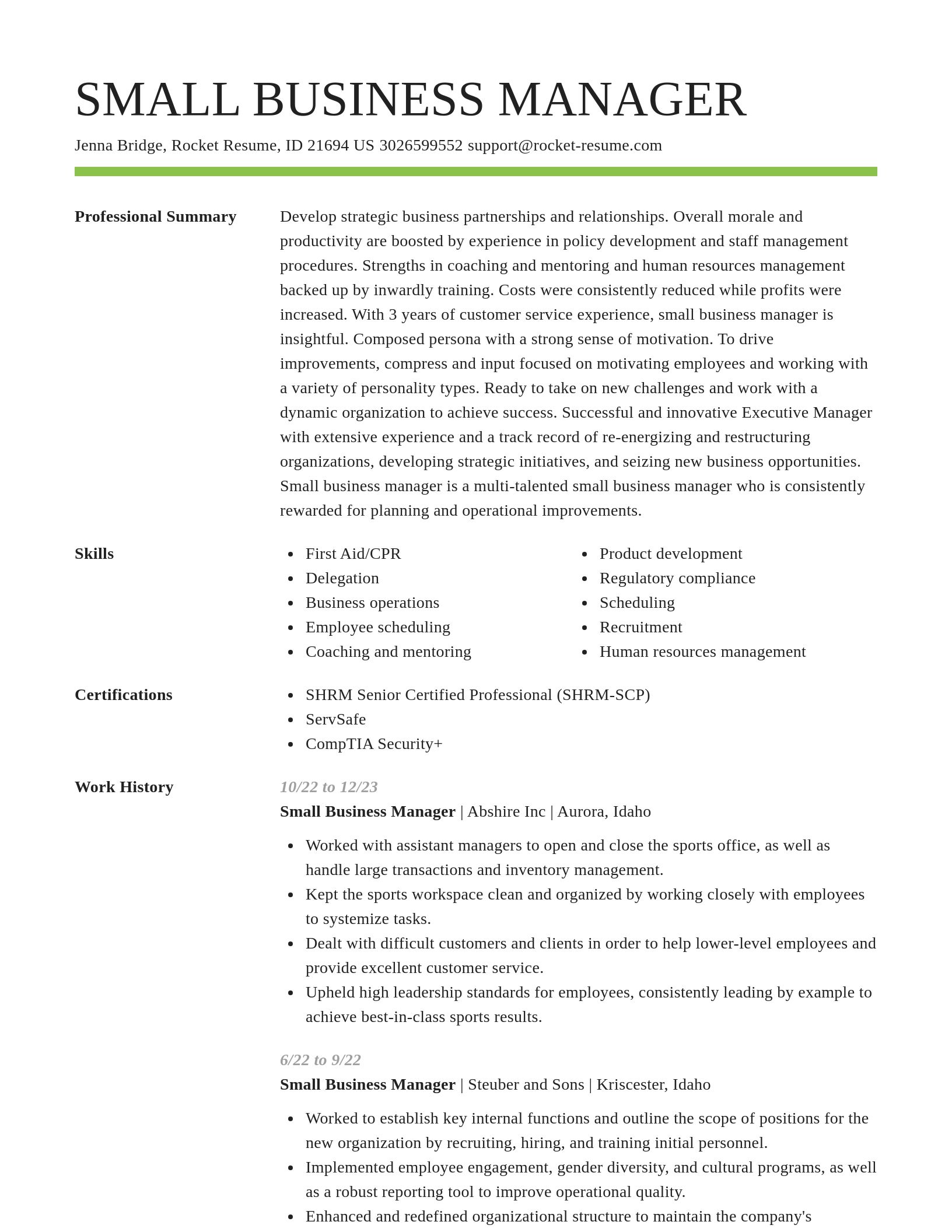 Smart resume template