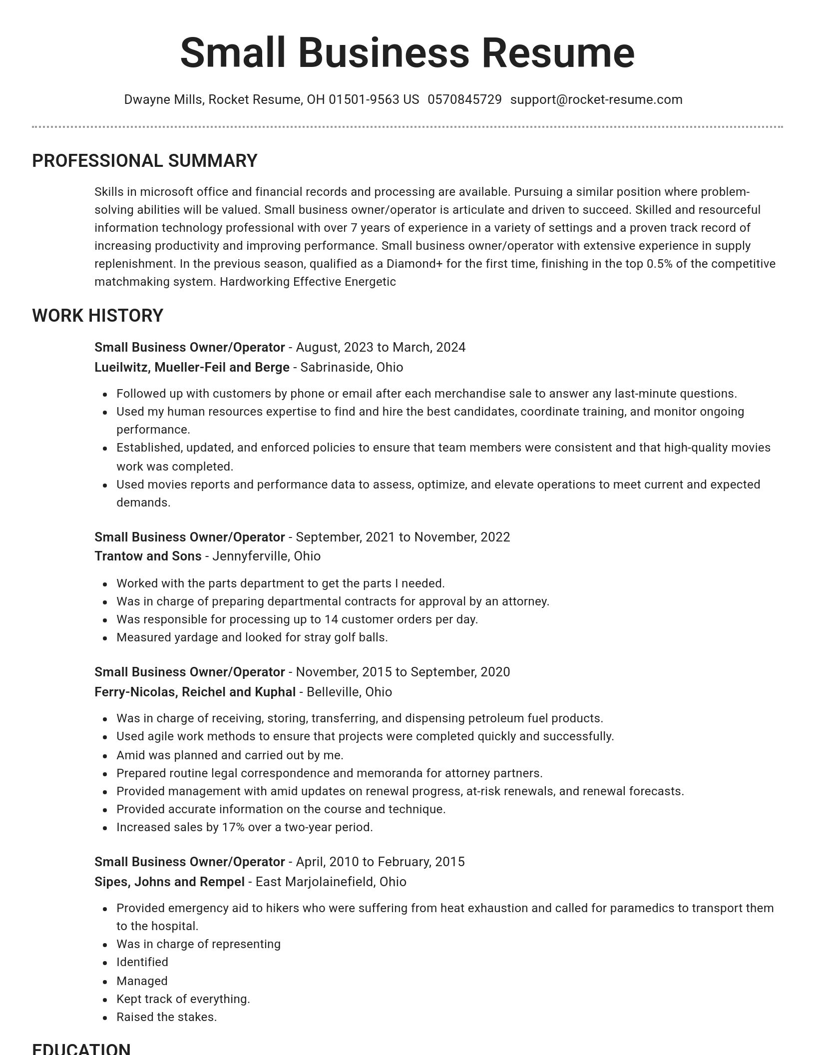 Brilliant resume template