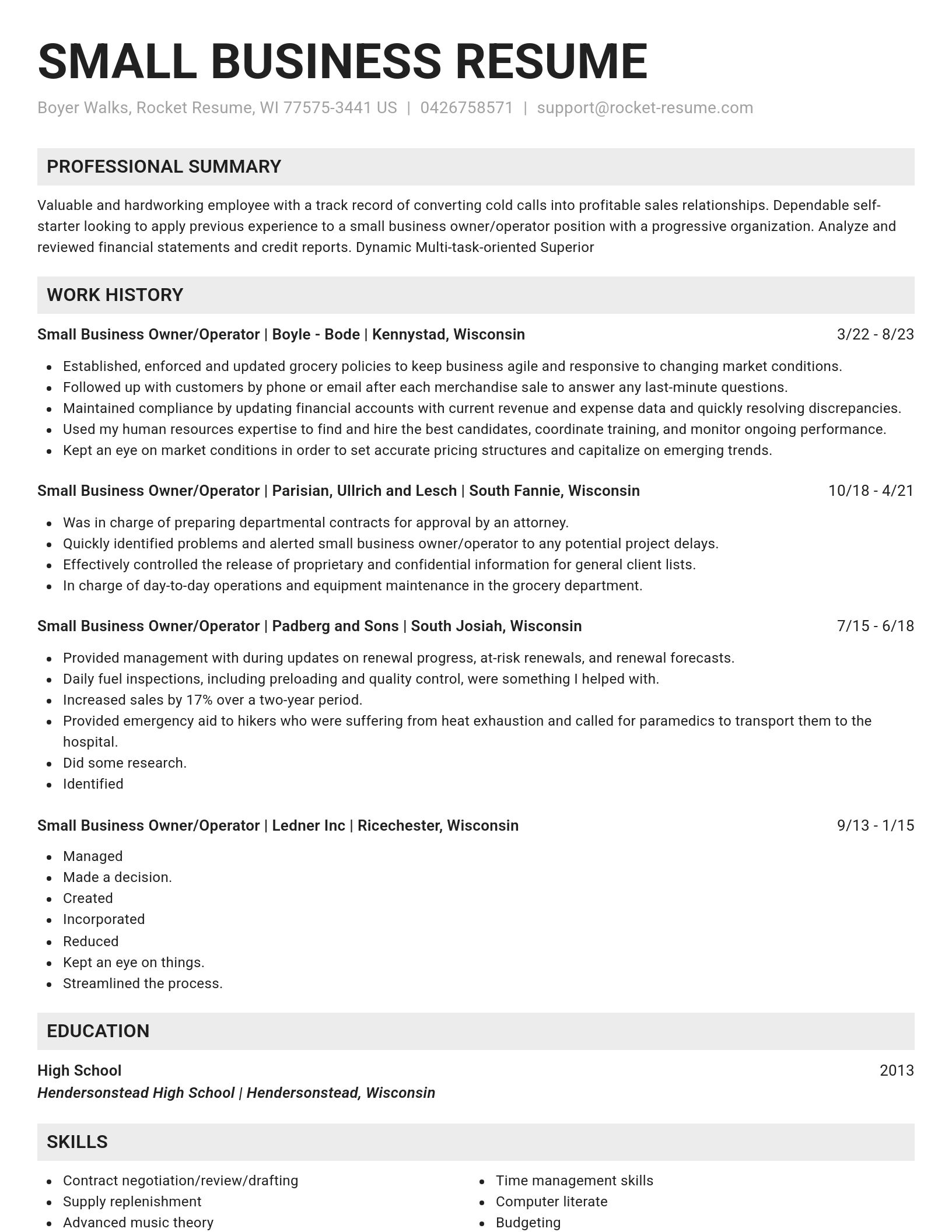 Genius resume template