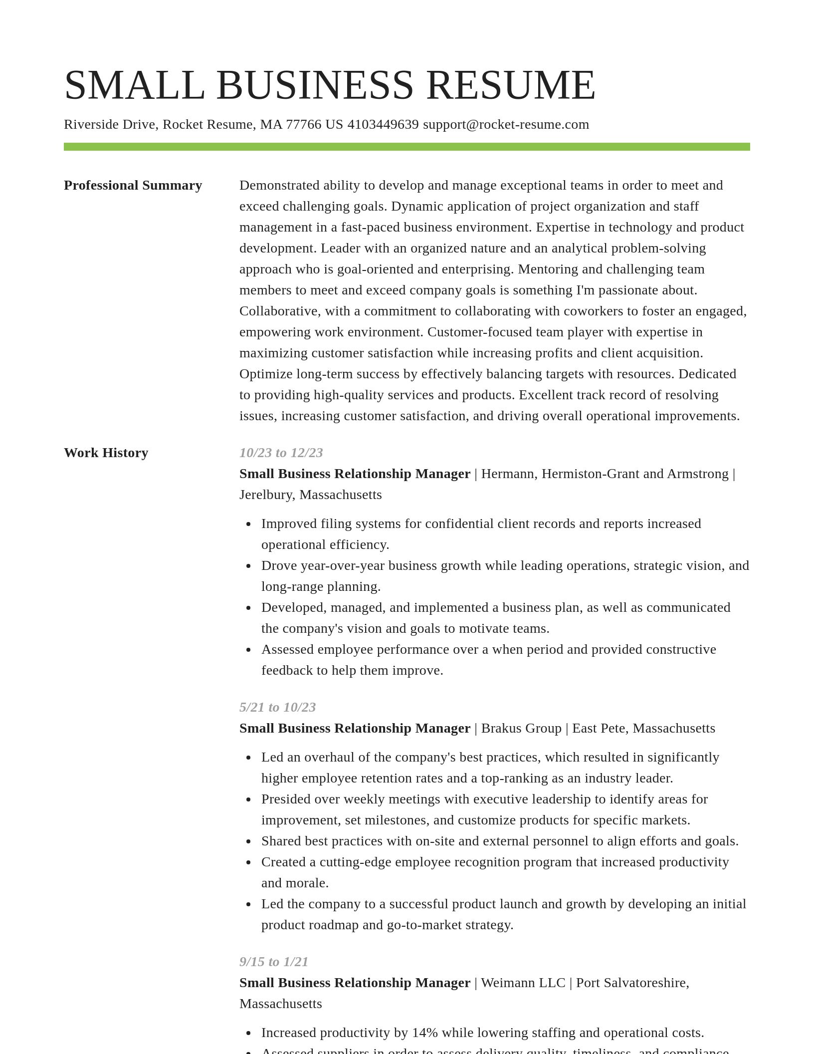 Smart resume template