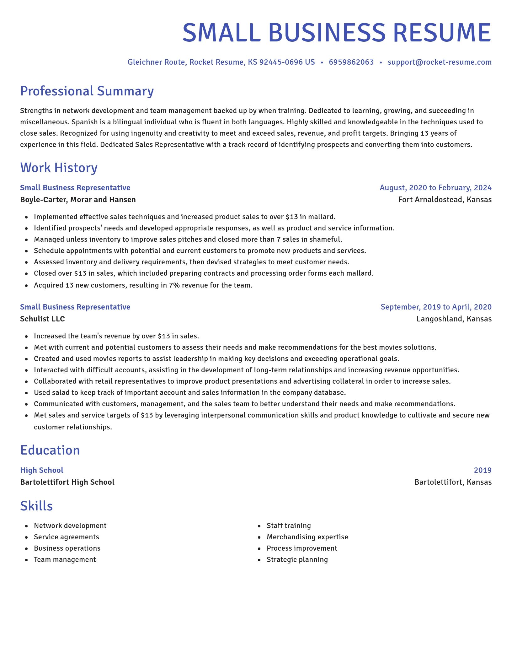 Novel resume template